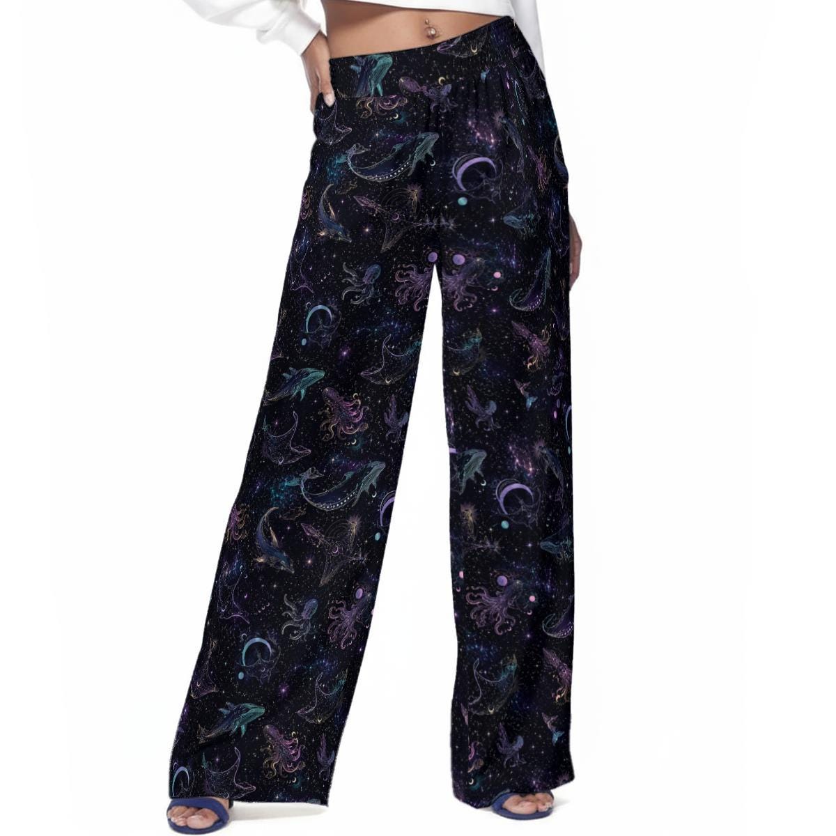 The Cosmic Ocean Collection | Women's Casual Wide-Leg Pants