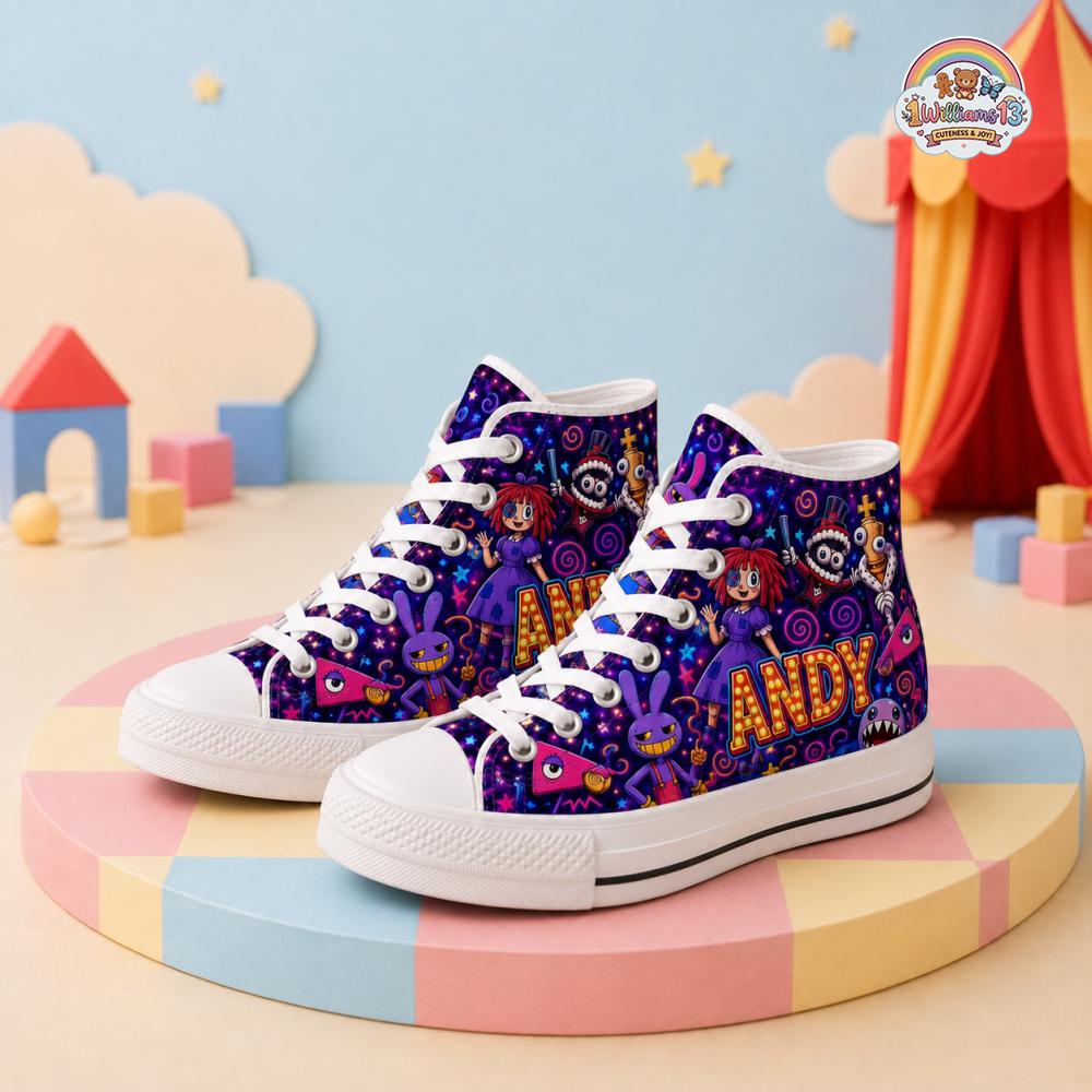 Custom Amazing Digital Circus Sneakers, TADC Sneaker Shoes, Back To School Gifts, Digital Circus Birthday Gifts For Son Daughter