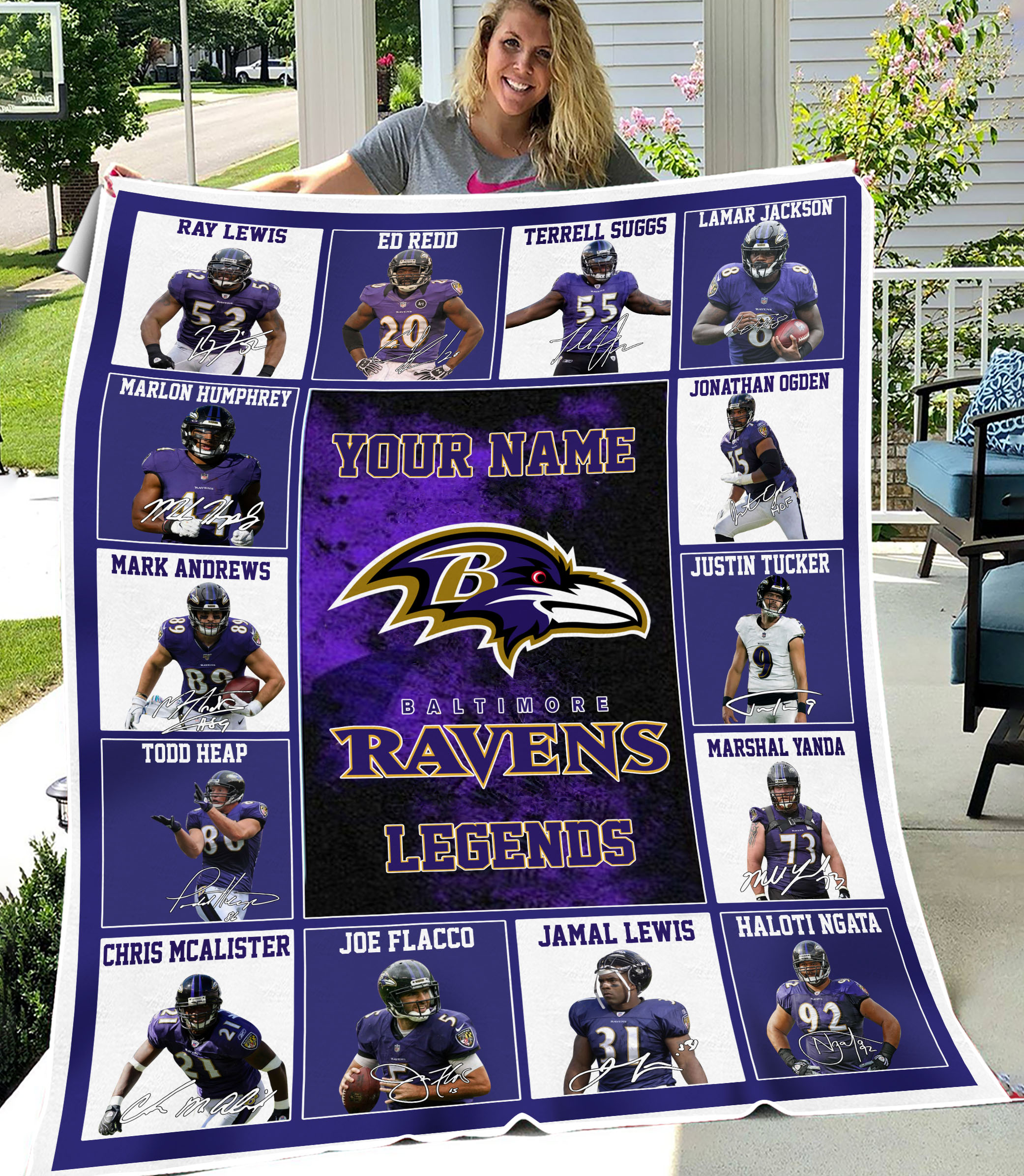 Personalized Custom Name Ravens Legends Soft Fleece Blanket Gift For Fans
