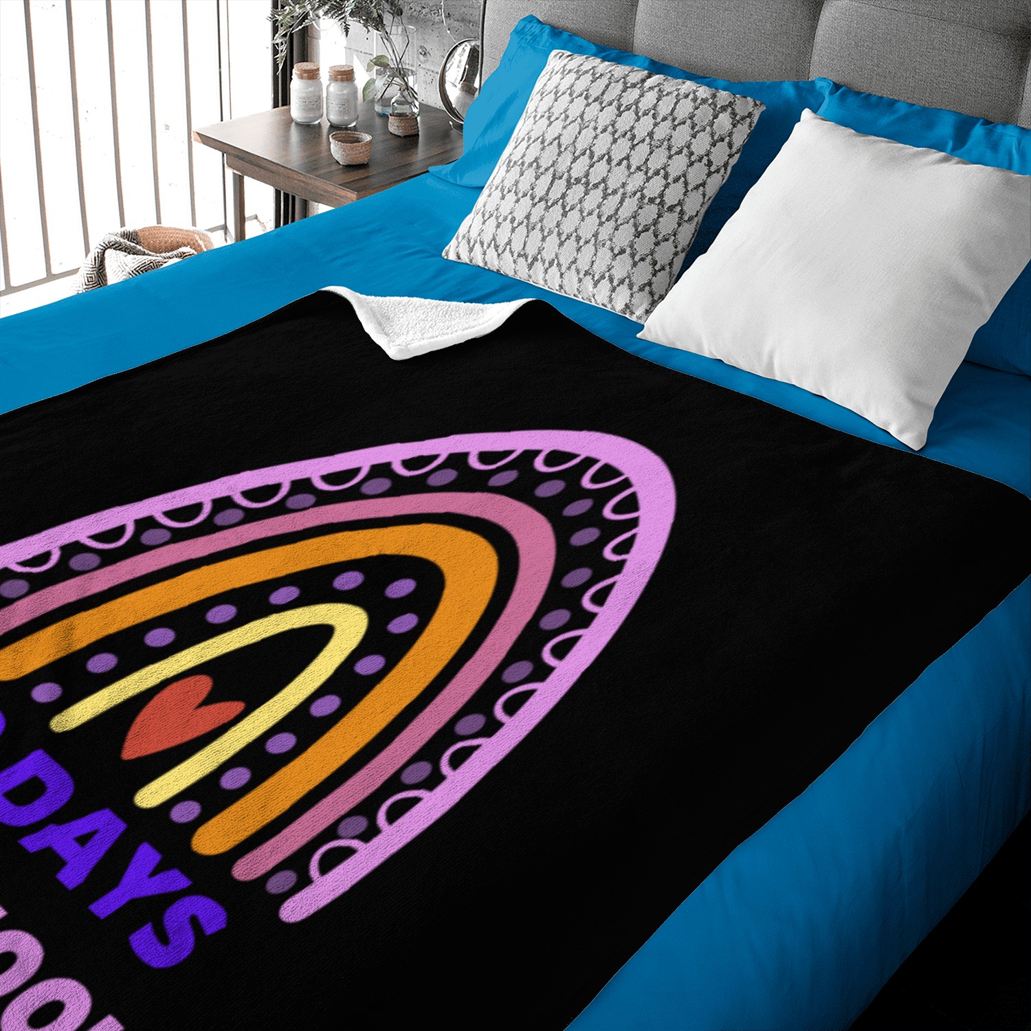 Cute 100 Days Of School Rainbow 100th Day Of Schoo Baby Blankets