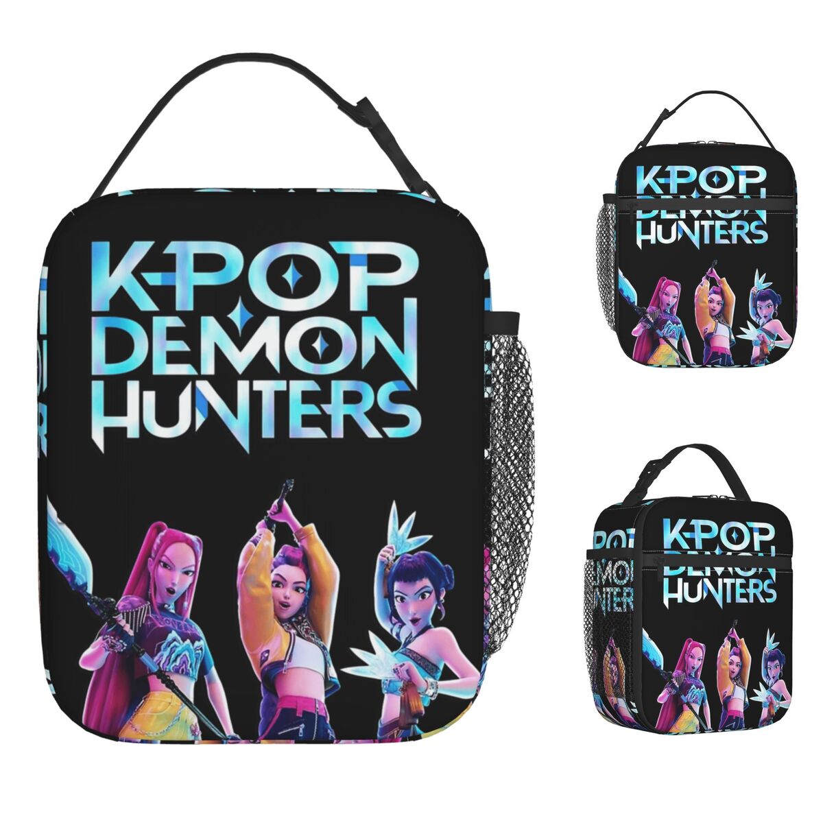 Kpop Huntrix Demon Hunter Lunch Bag Casual Lunch Box Picnic Portable Thermal Lunch Bags For Child Waterproof Graphic Cooler Bag
