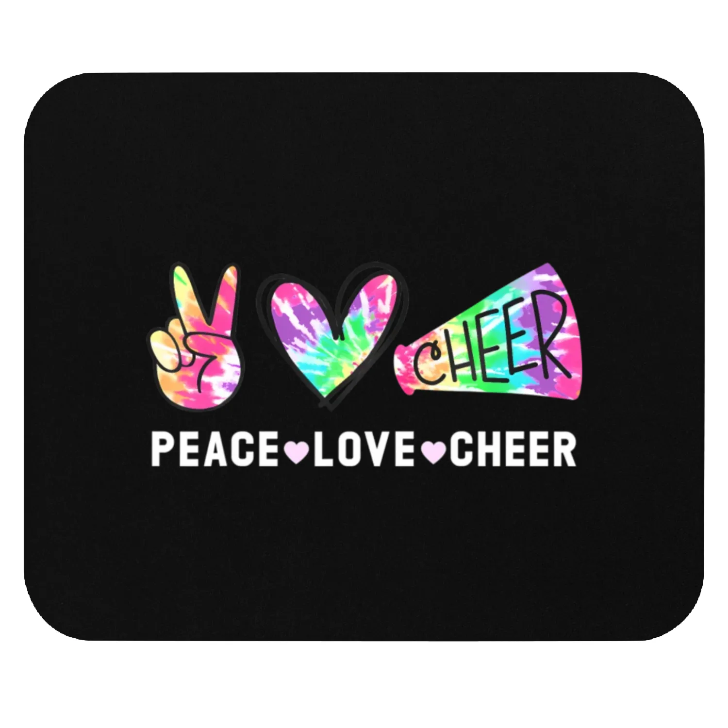 Peace Love Cheer Tie Dye Cheerleading Cute for Che Mouse Pads