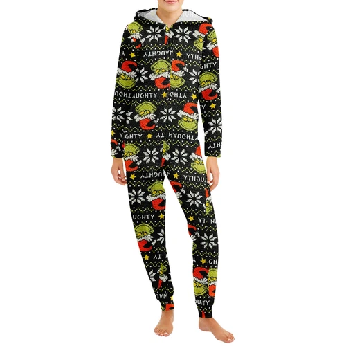 Funny Character Hooded Jumpsuit | Christmas Pajama Outfits | Family Matching Pajamas