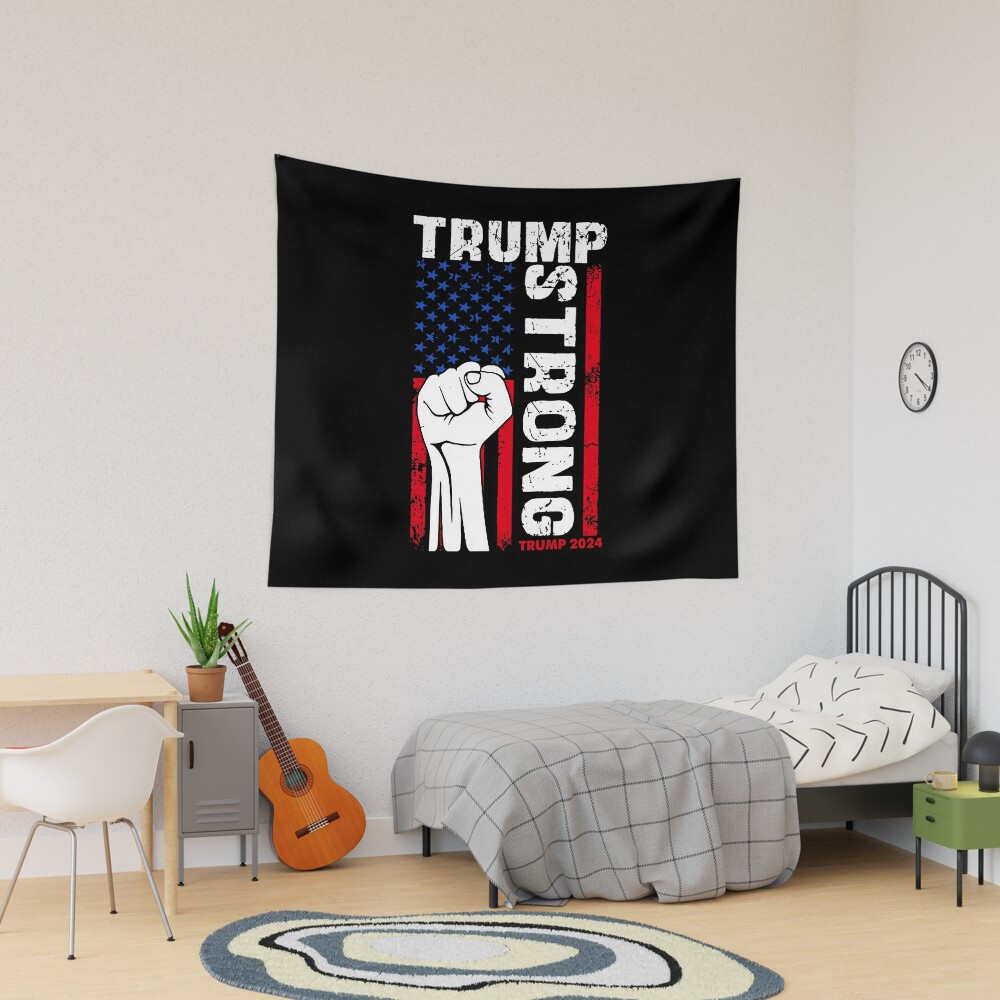 Trump 2024 Strong Tapestry, Trump 2024, Political Tapestry, For Home and Living, US Election for Decoration