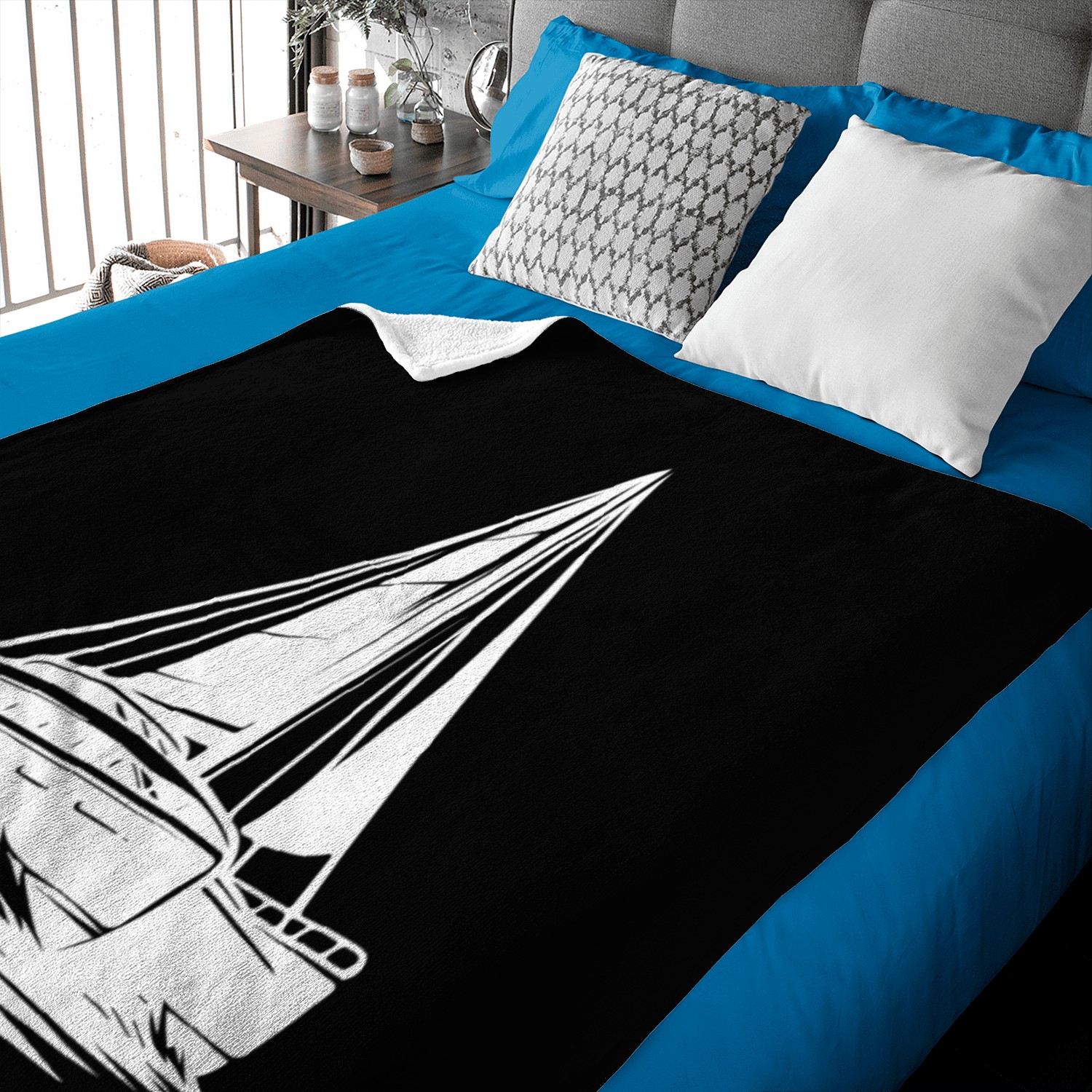 Sport Catamaran Large Sailing Boat With Sails Baby Blankets