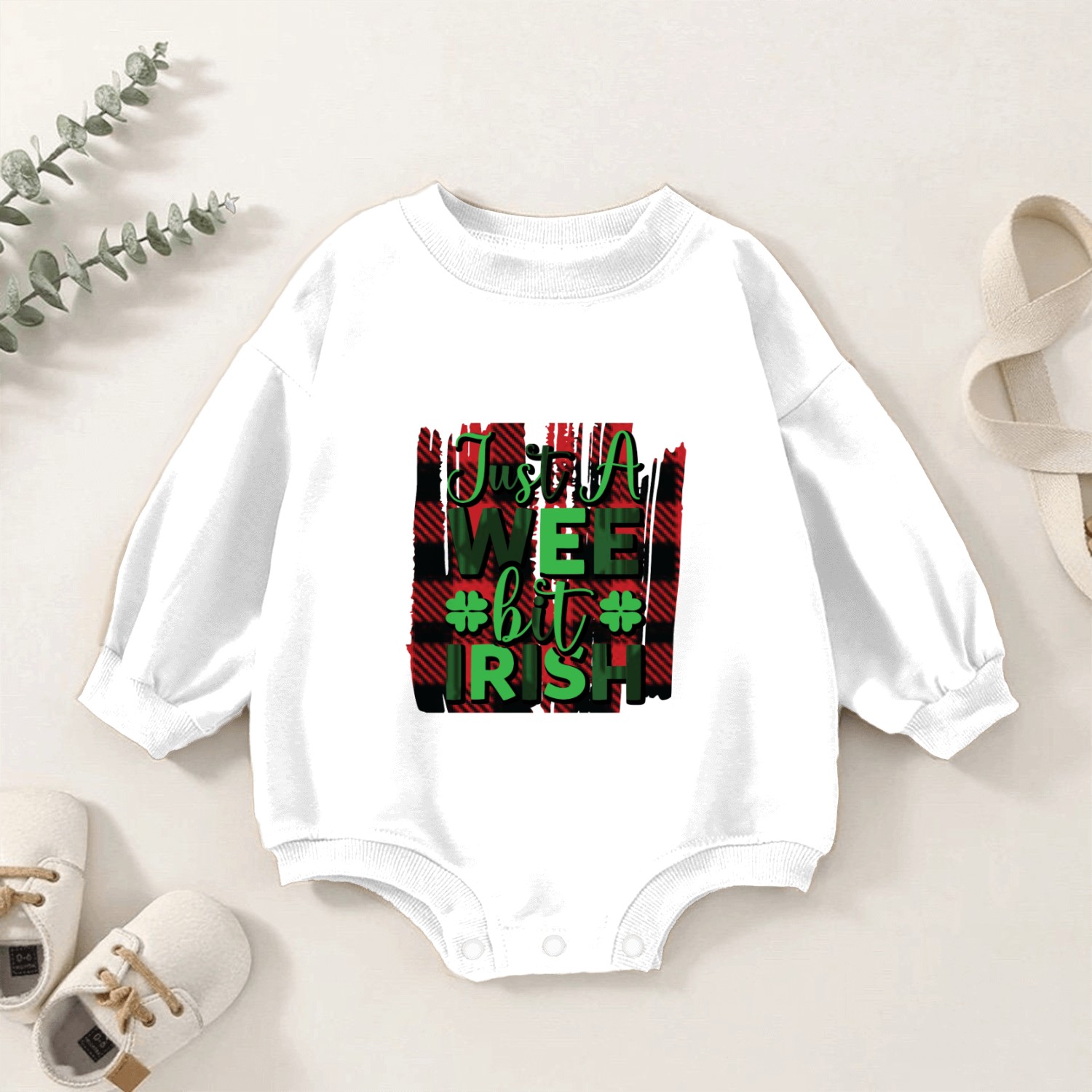 just a wee bit irish Baby Romper Sweatshirts