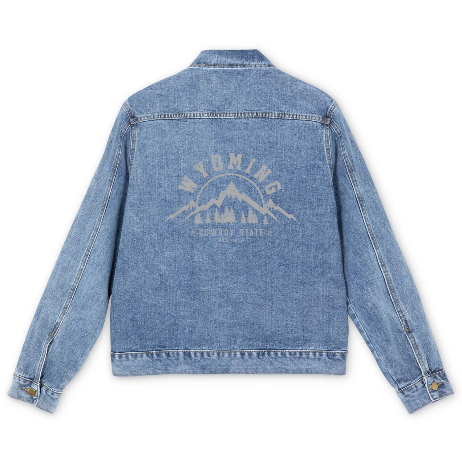 Wyoming The Cowboy State Est 1890 Moains Men's Denim Jackets