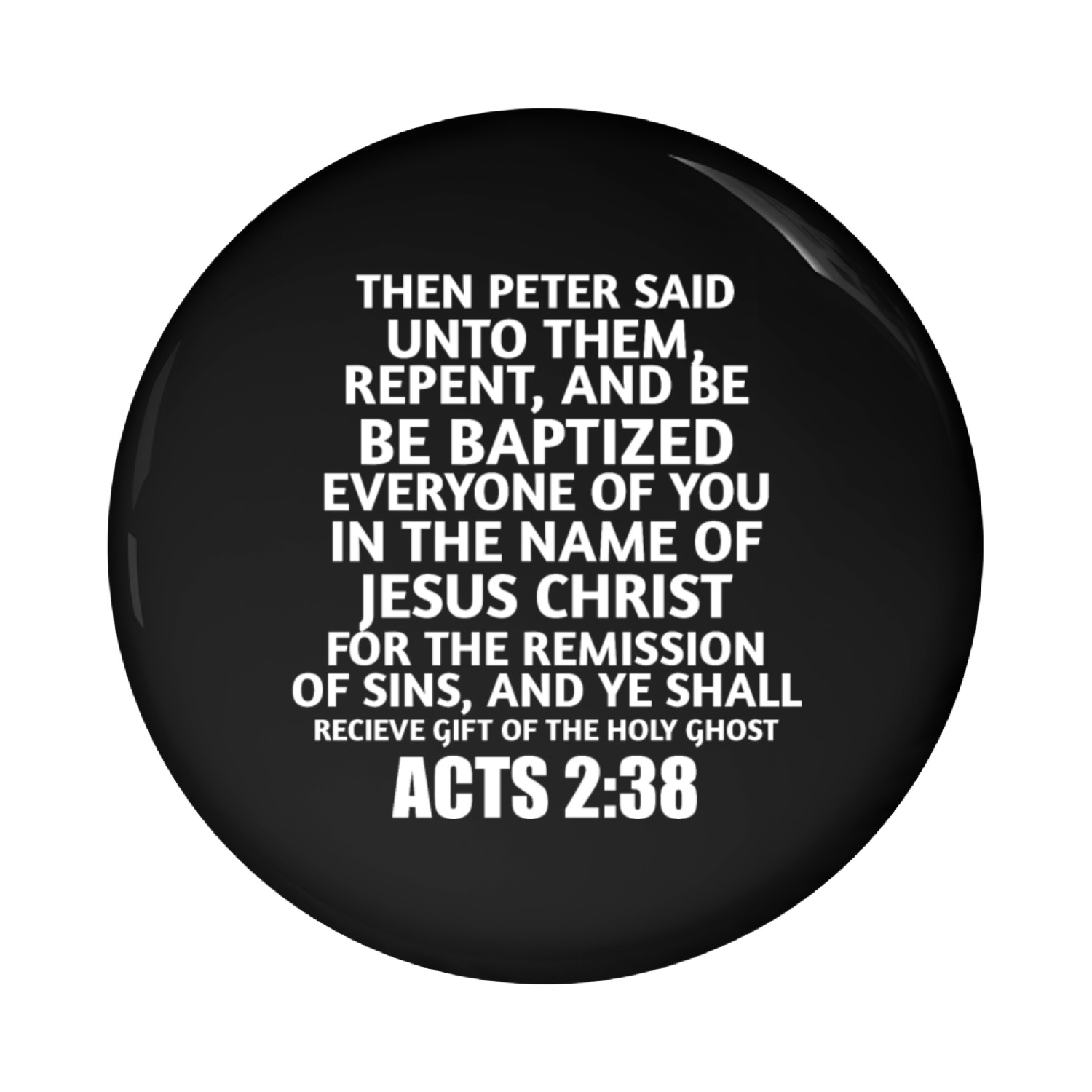 Christian Store - Acts 2:38 Bible Verse Christian Pin Buttons