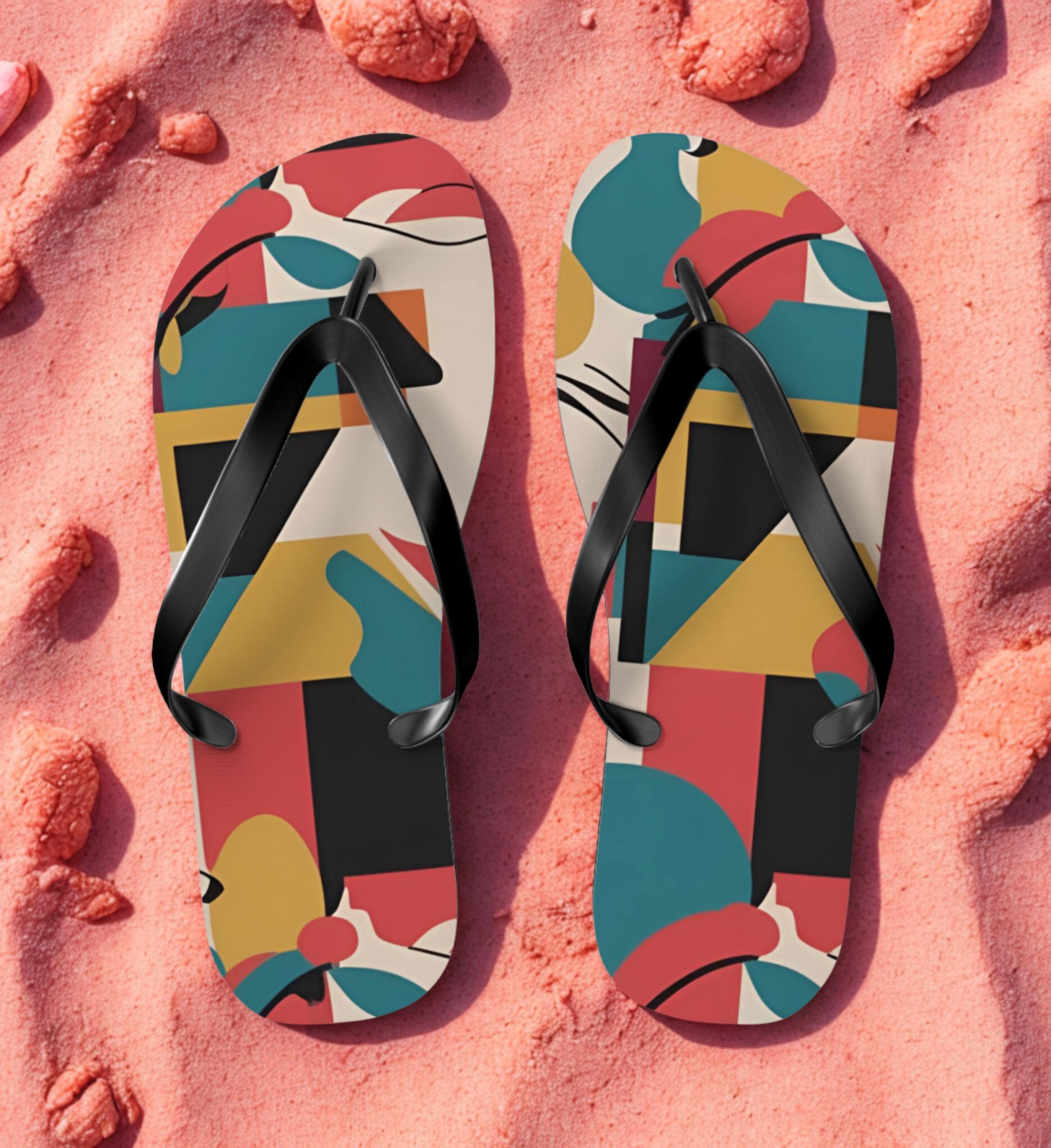 Colorful Summer Flip Flops, Trendy Beach Footwear, Perfect for Vacation, Pool Parties, Summer Festivals, Stylish Sandals, Cubist Flip Flop