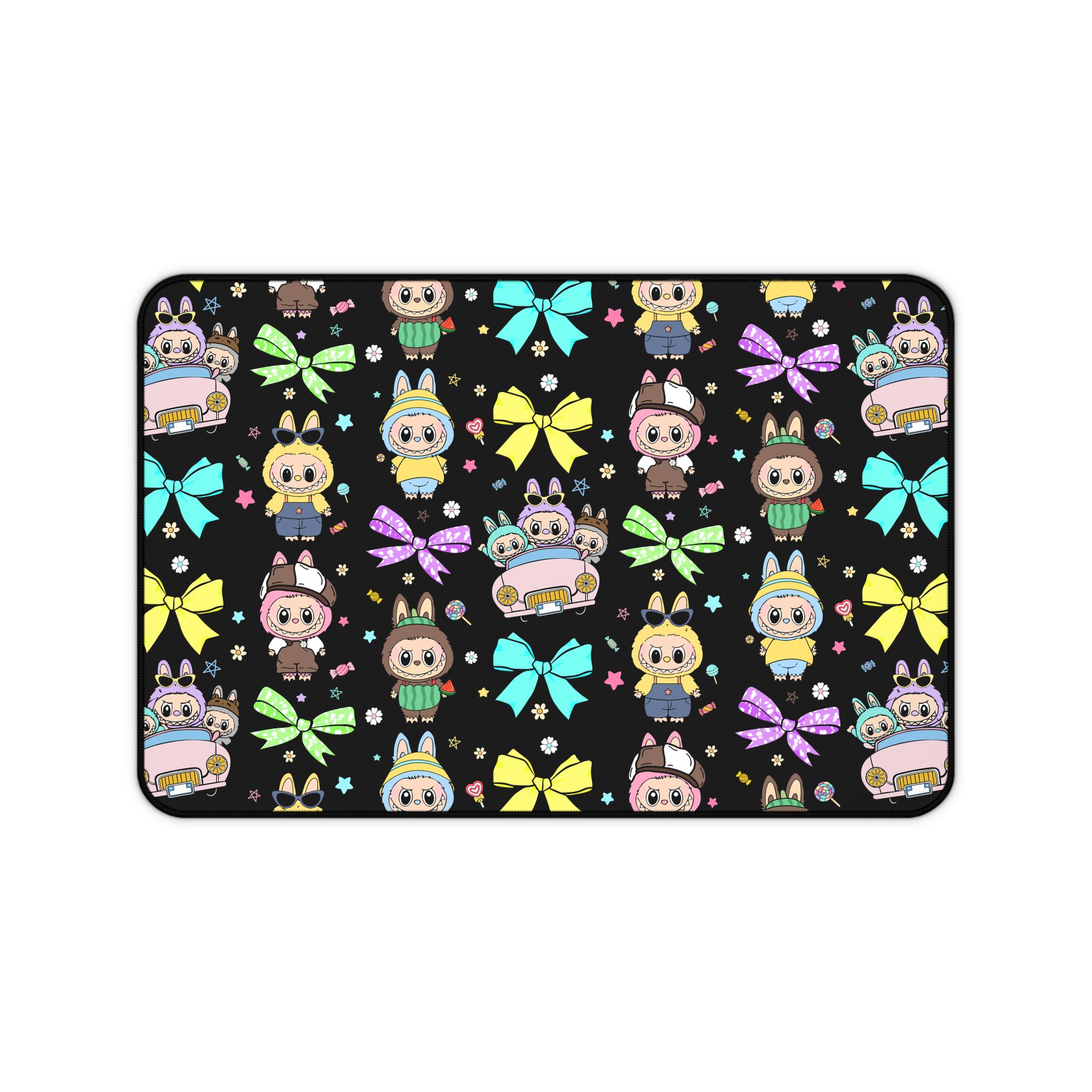 Labubu Desk Mat Kawaii Gamer Mousepad for Kids & Teens Cute Bunny Monster Extended Mouse Pad
