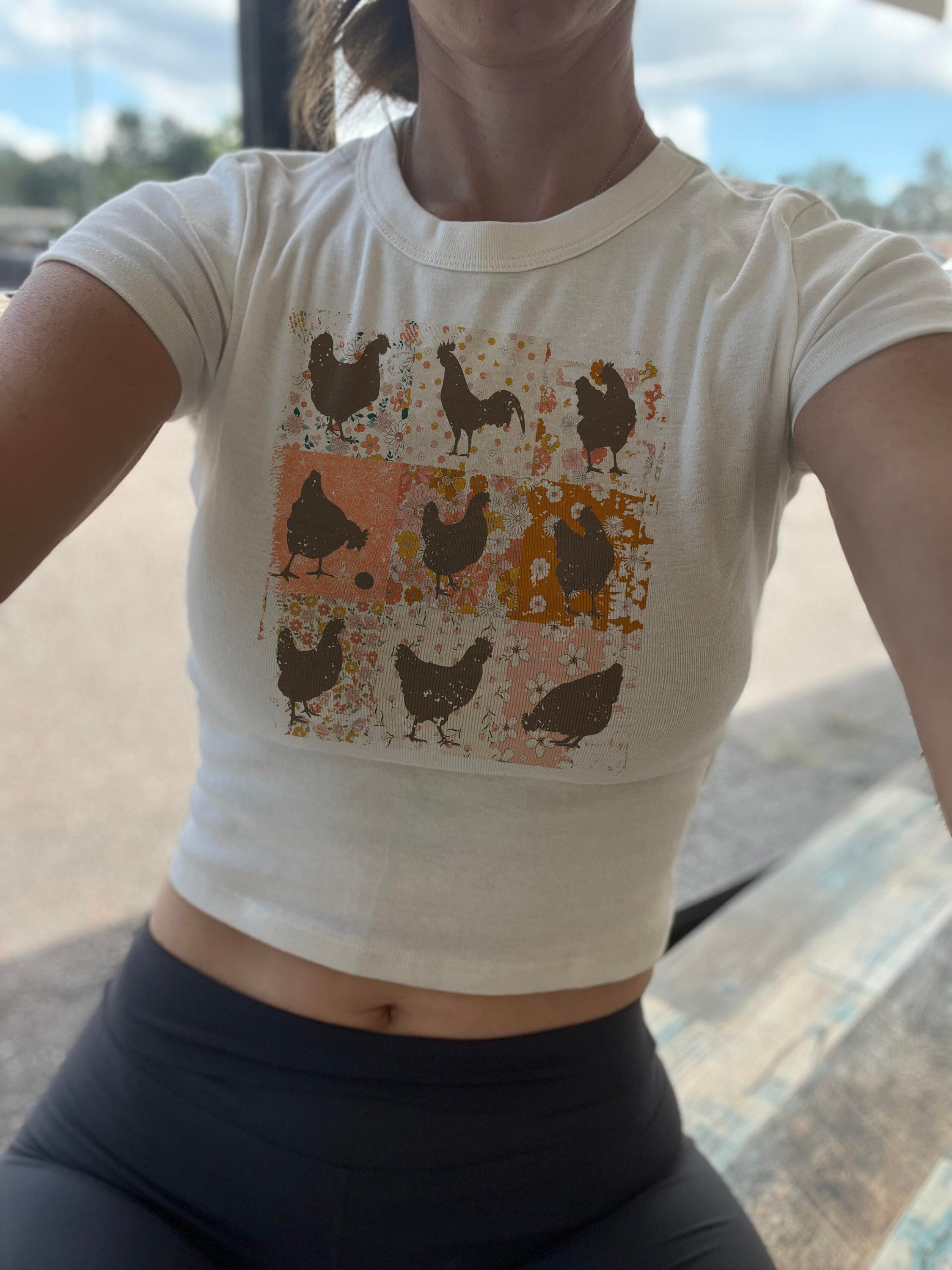 Chicken Crop Tank, Retro Chicken Coop Baby tee, Backyard Hen Chicken, Girl Loves, Womens Chicken shirt