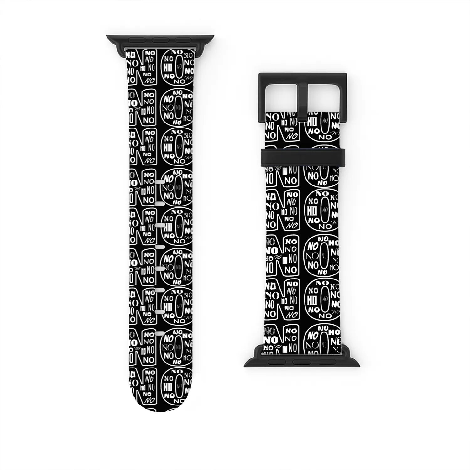 No No No No, Negative, White Print Watch Bands For Apple Watch