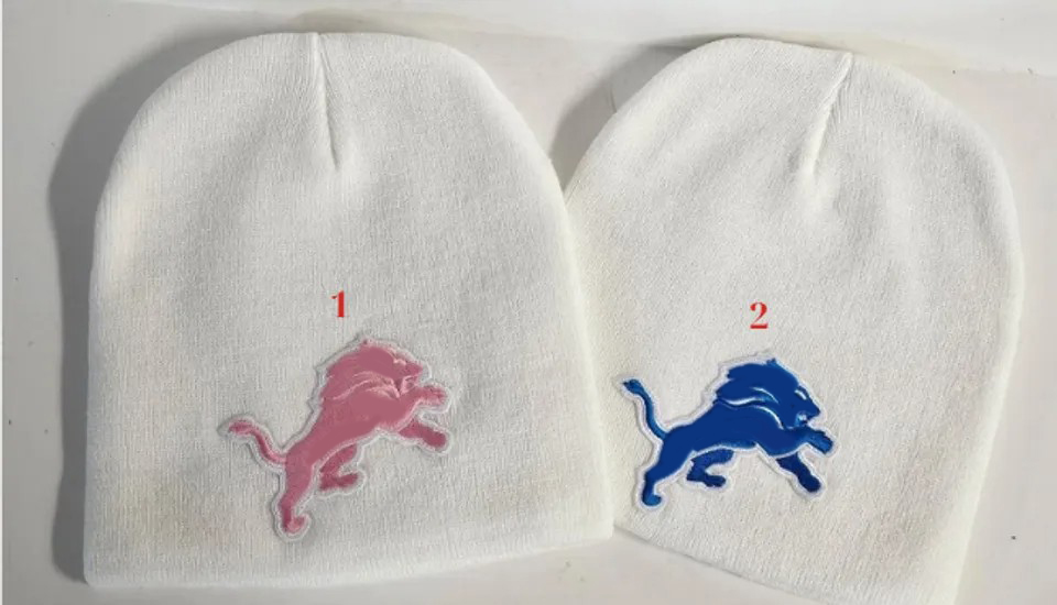 Detroit Football Lions Beanie Knit Hat CLASSIC football PATCH/LOGO