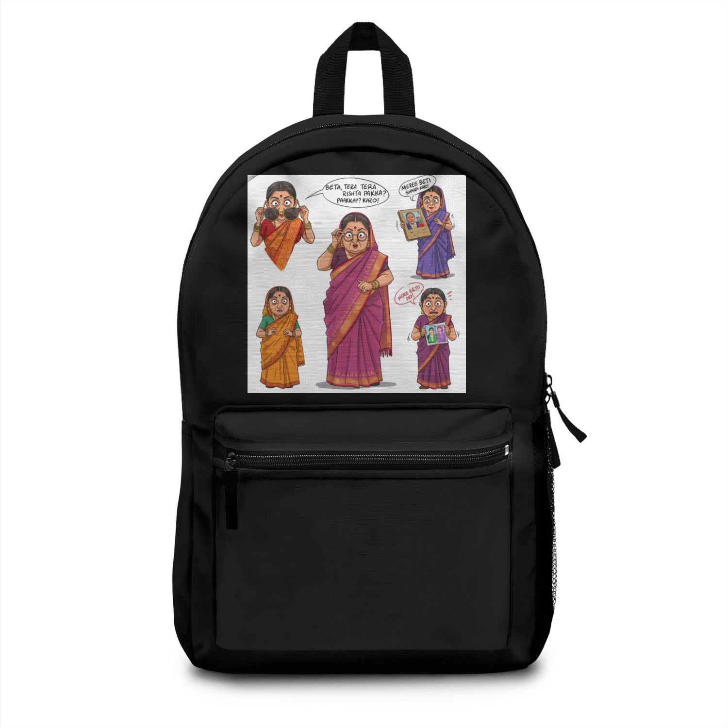 Colorful Mythical Cat Illustration Backpacks