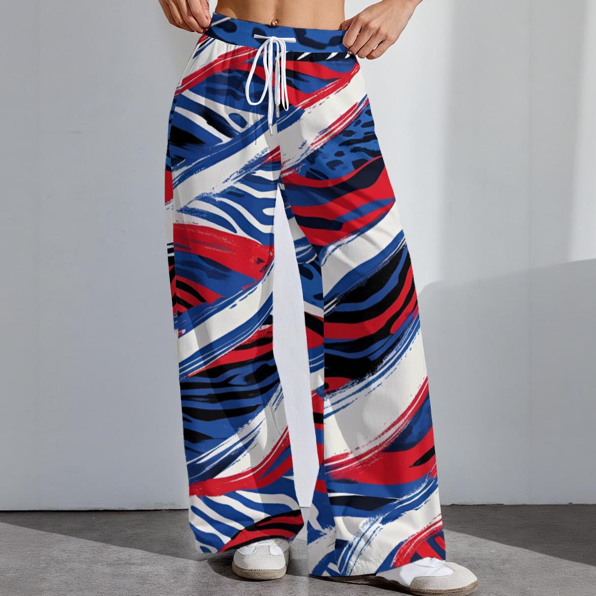 Bills Football Women's Pajama Pants, Football Fan Leggings, Game Day Outfit