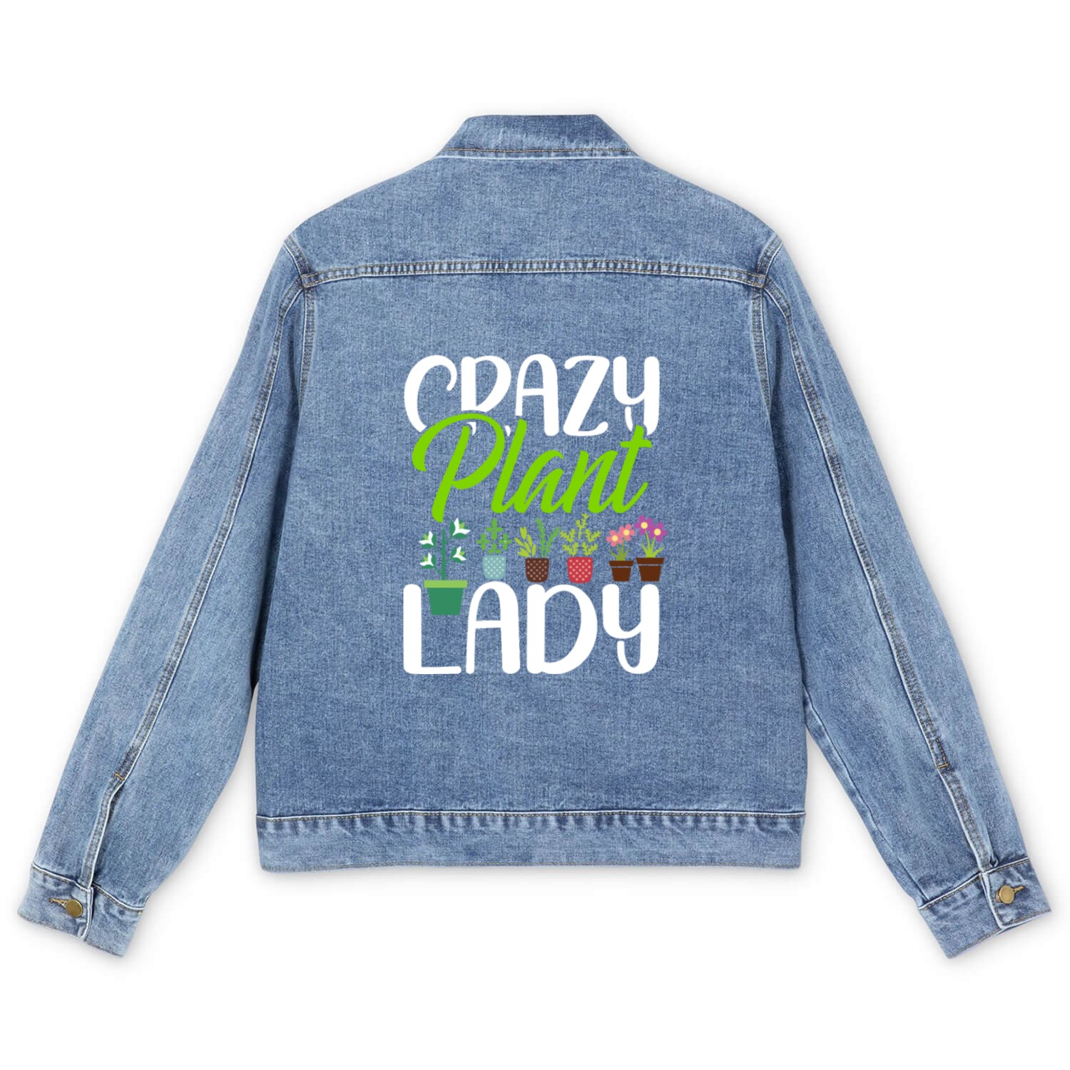 crazy plant lady Men's Denim Jackets