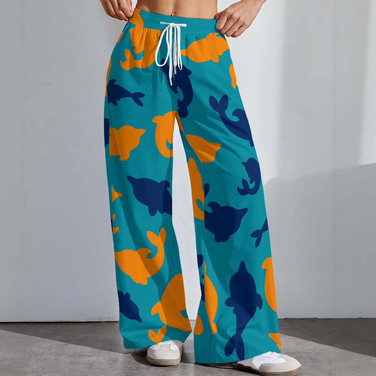 Dolphins Football Women's Pajama Pants, Womens Athletic Sportswear