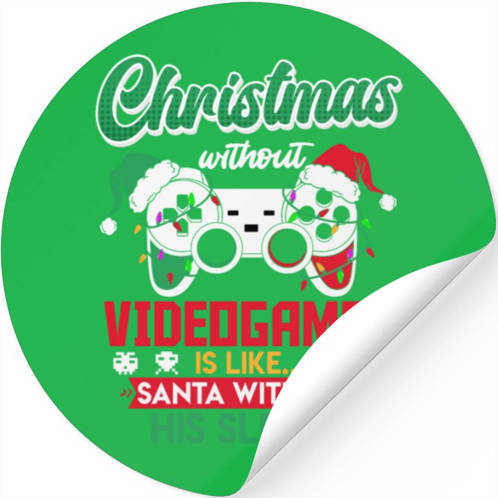 Christmas without Videogames Santa Gaming Stickers