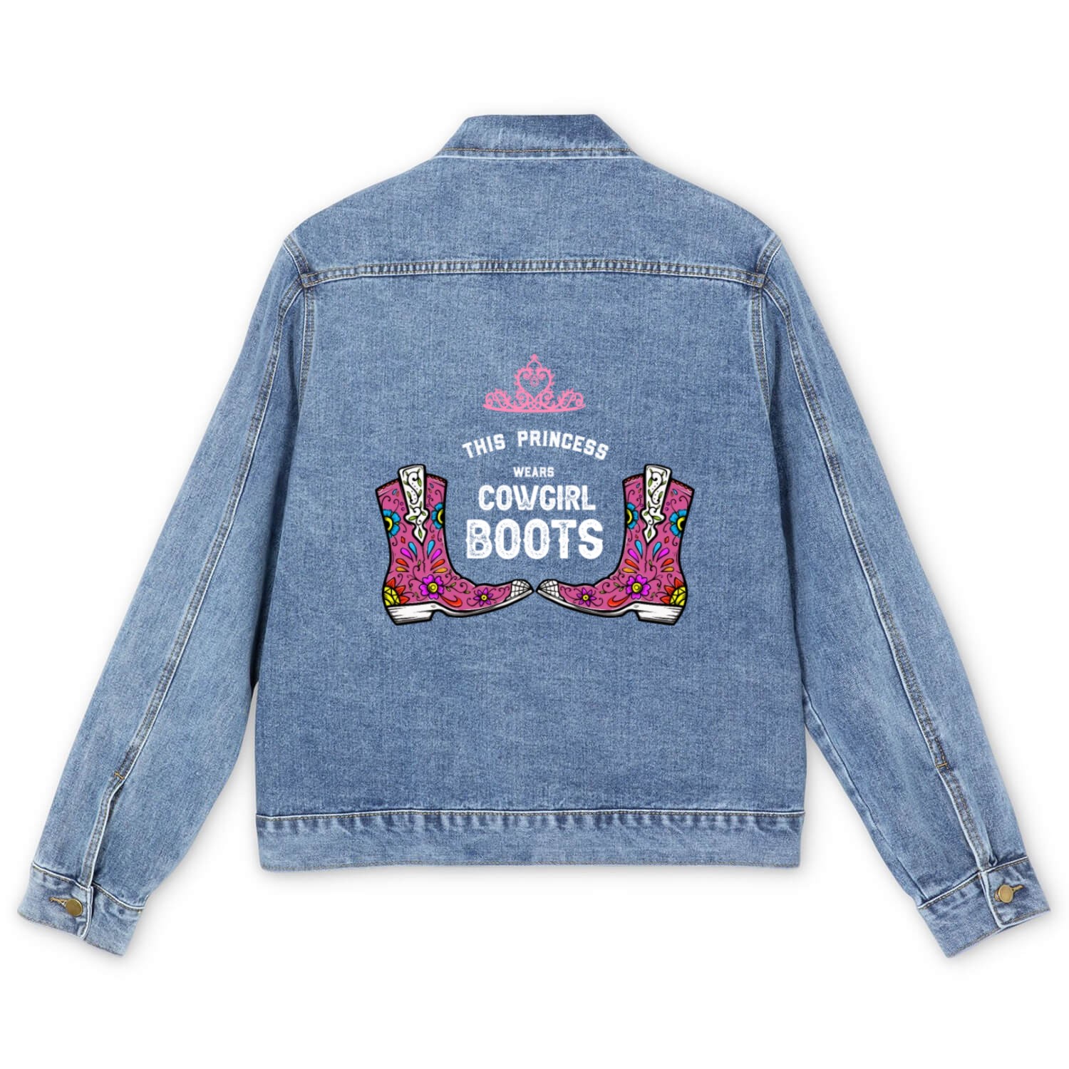 Forget Glass Slippers Princess Wears Cowboy Boots Men's Denim Jackets