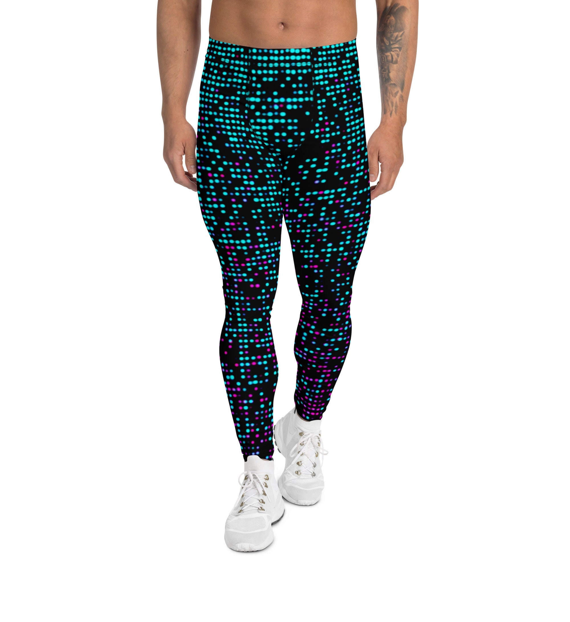 Cyberpunk spotted mens leggings. Premium quality.