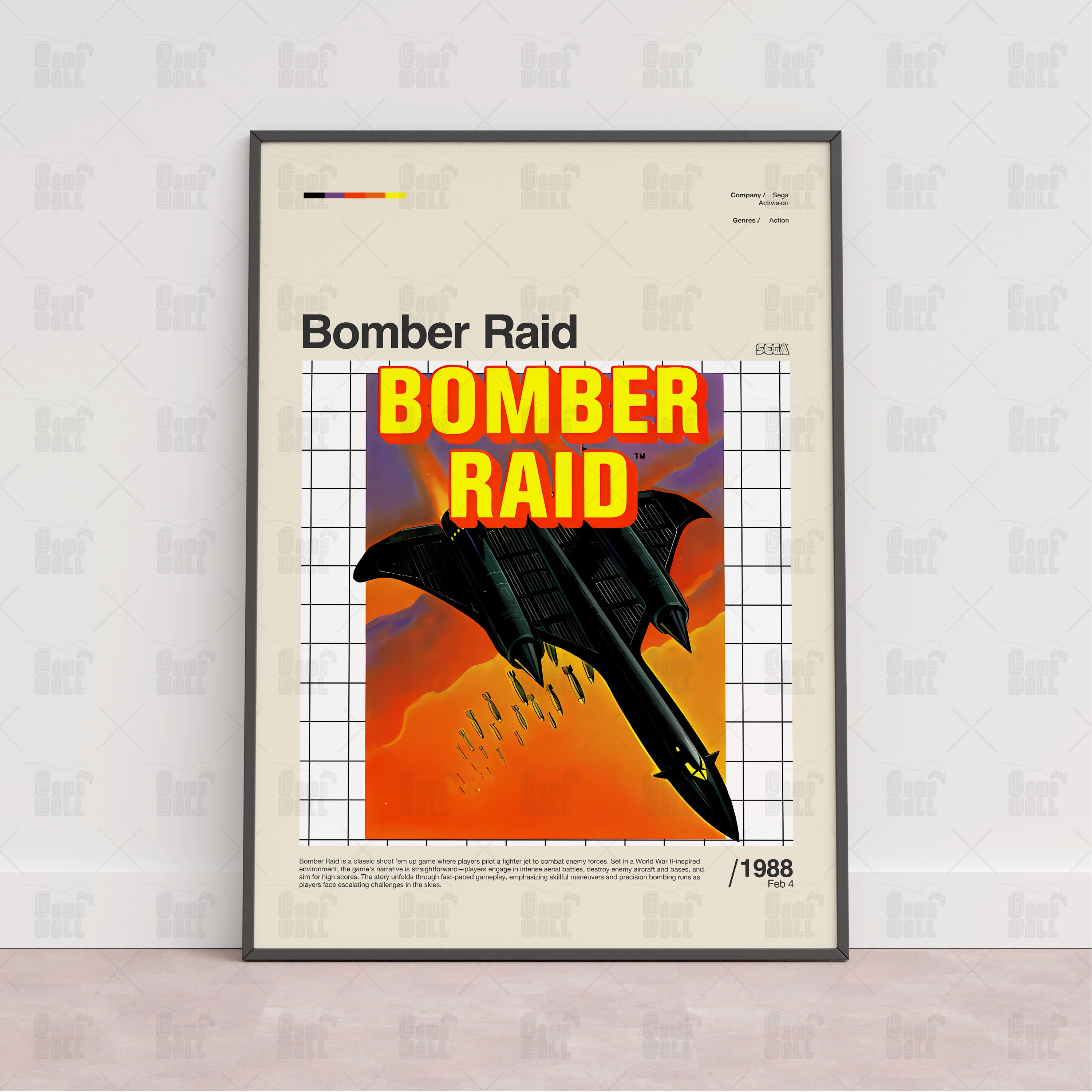 Bomber Raid Poster, Gaming Room Poster, Gaming Wall Poster, Gaming Print Poster, Game Gift, Video Games Poster, Gaming Wall Art