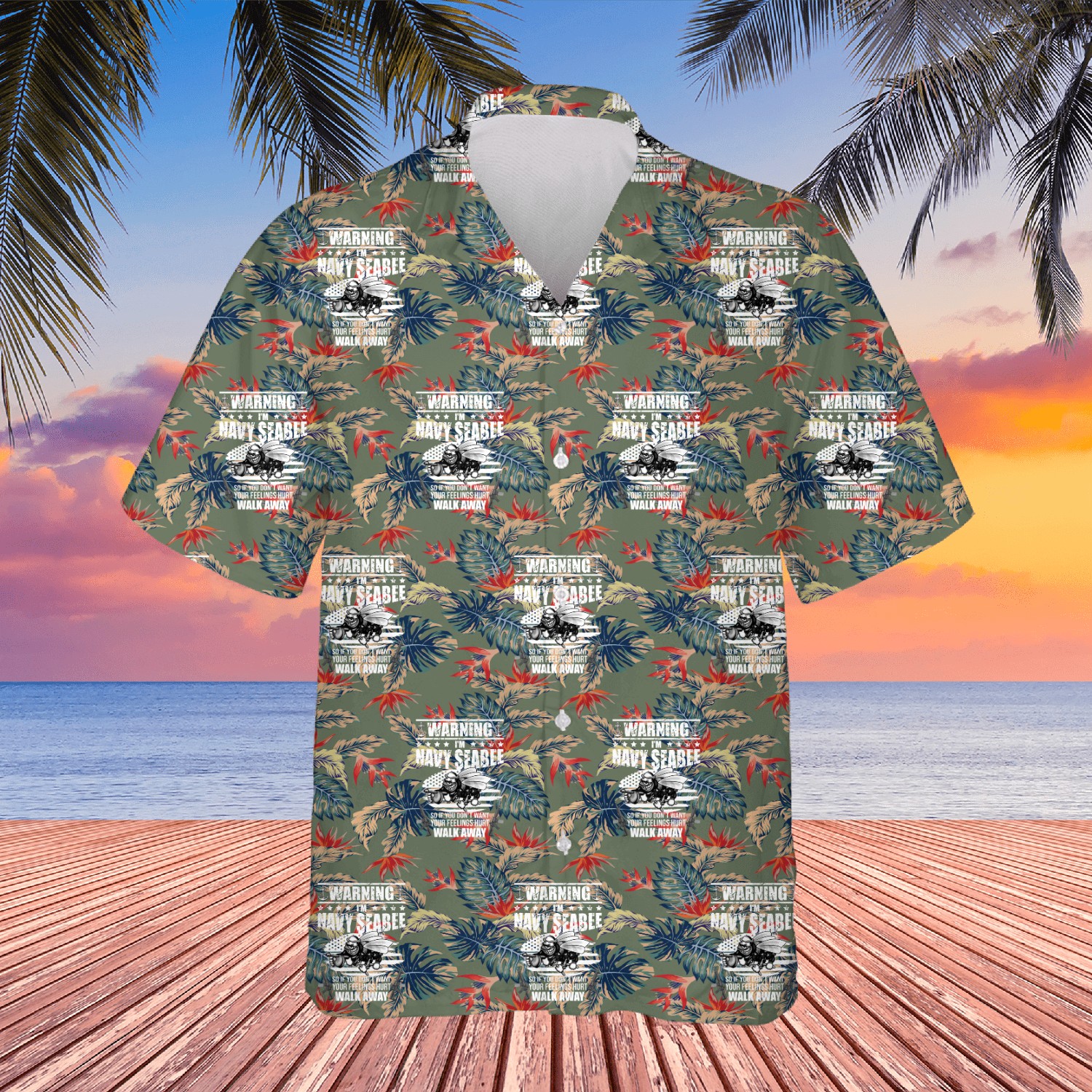 Navy Seabee - US Navy Vintage Seabees - Navy - Baseball Caps Hawaiians