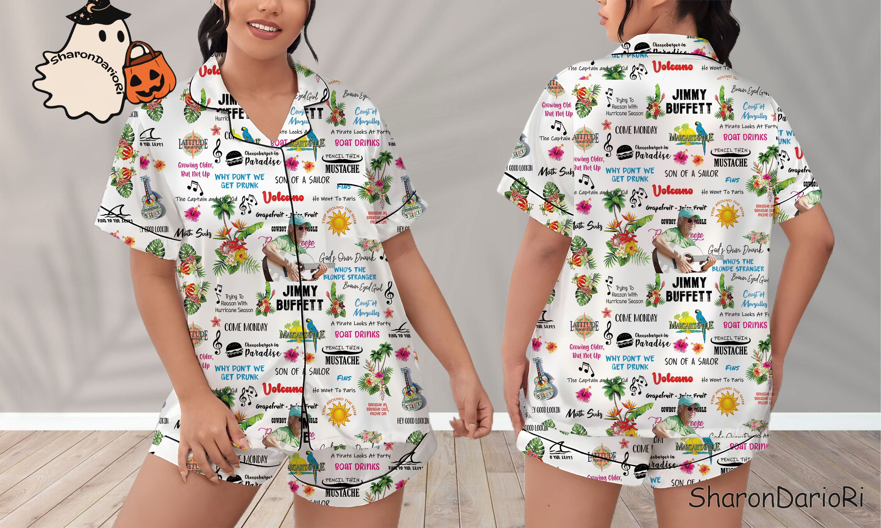 Jimmy Buffett Pajamas Short Set, Jimmy Buffett Pajamas Set, Holiday Pajamas Set, Pajamas Pants, Women Pajamas, Sleepwear Pyjamas