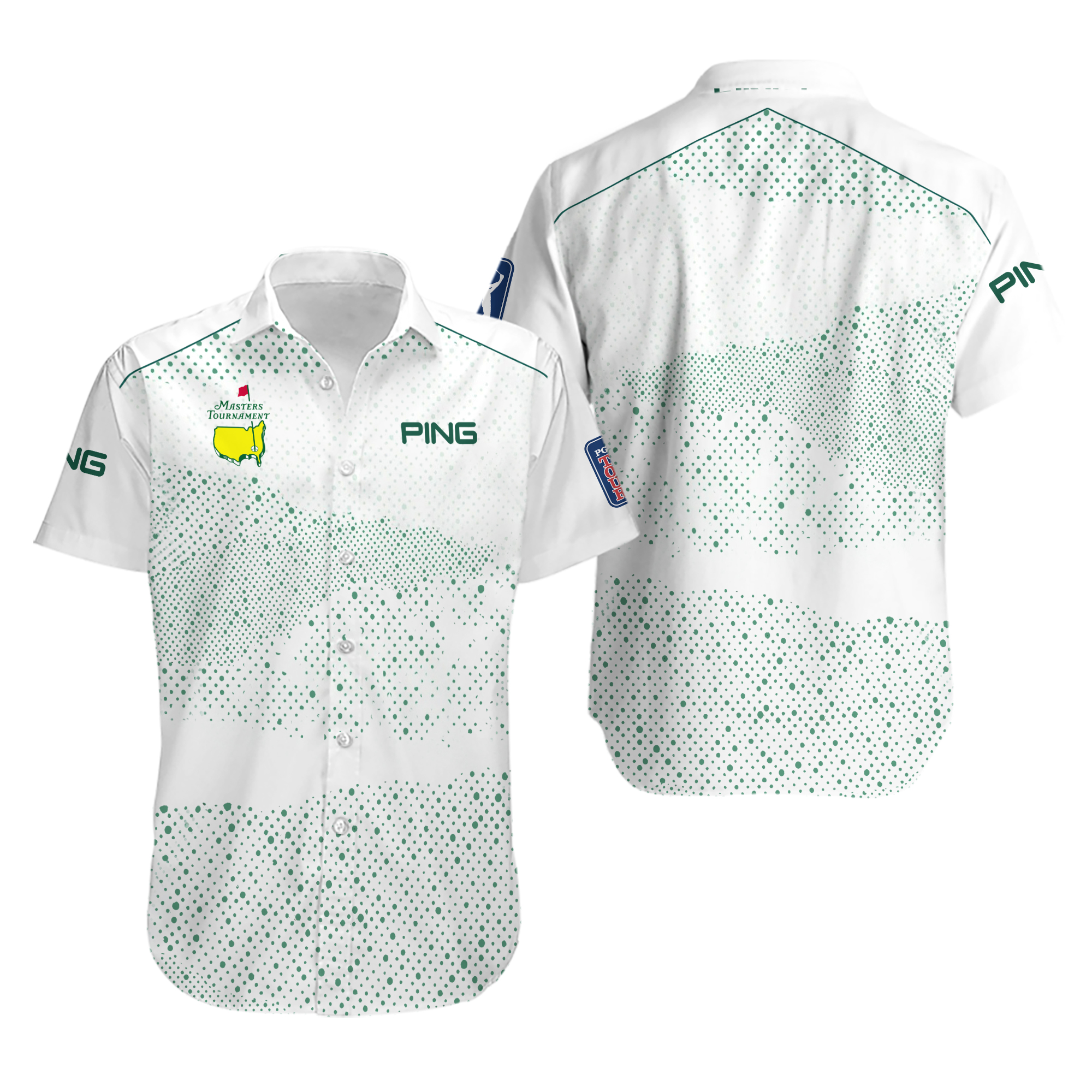 Golf Stye Classic White Mix Green Masters Tournament Ping Hawaiian Shirt