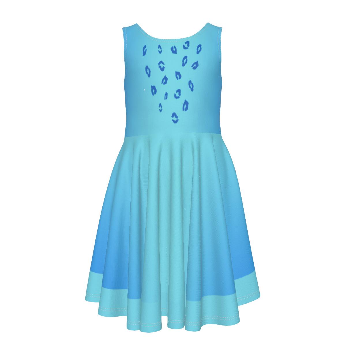 Derpy Tiger Costume Skater Dress for Kids, Sleeveless Halloween Cosplay