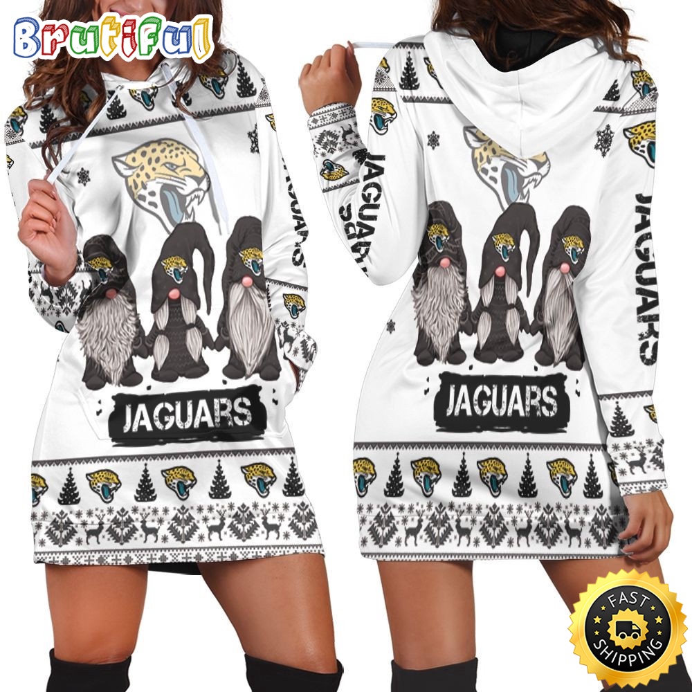 football Jacksonville Jaguars Hoodie Dress Gnomes All Over Print Hoodie Women
