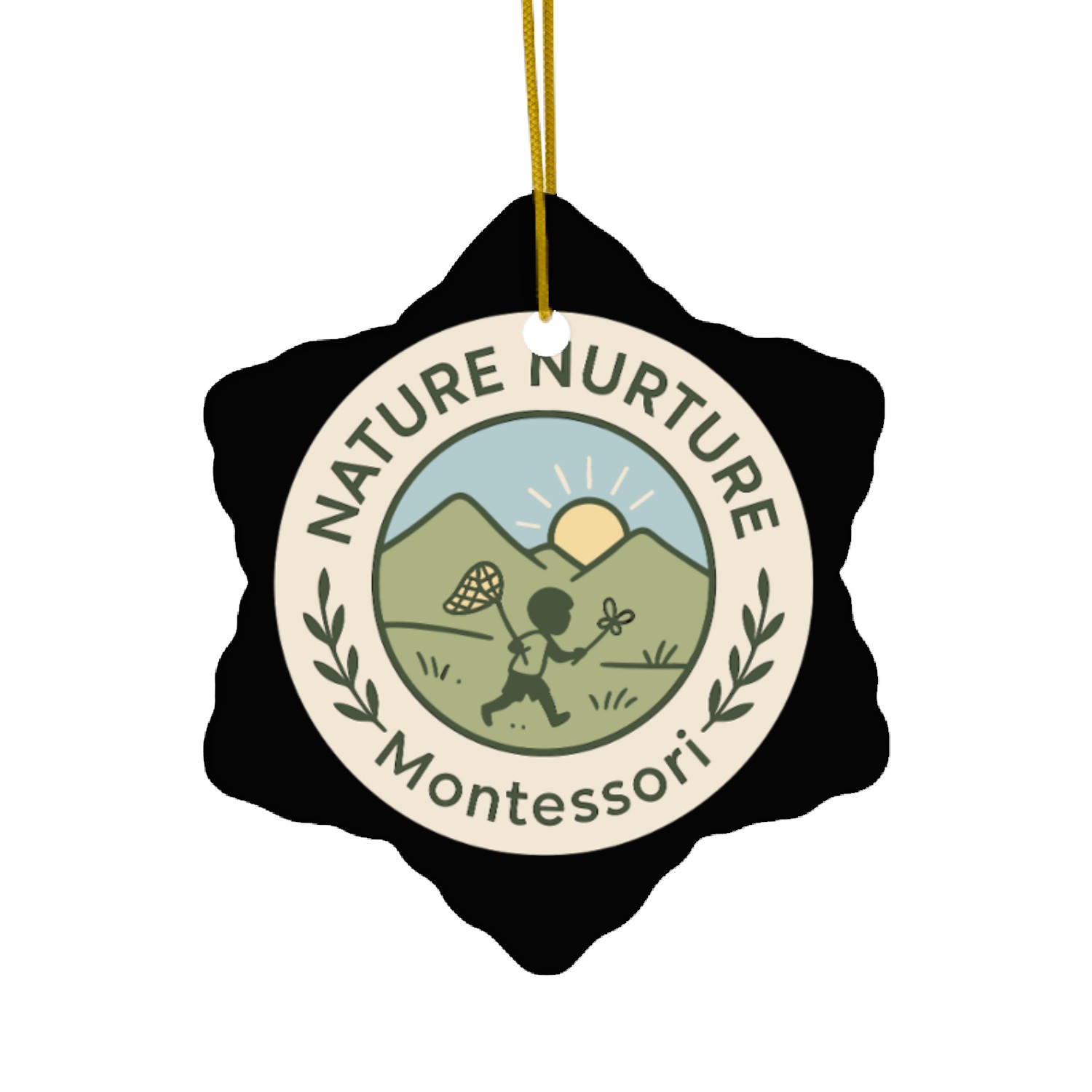 Montessori Mom Life Calm Learning Child Ceramic Ornaments