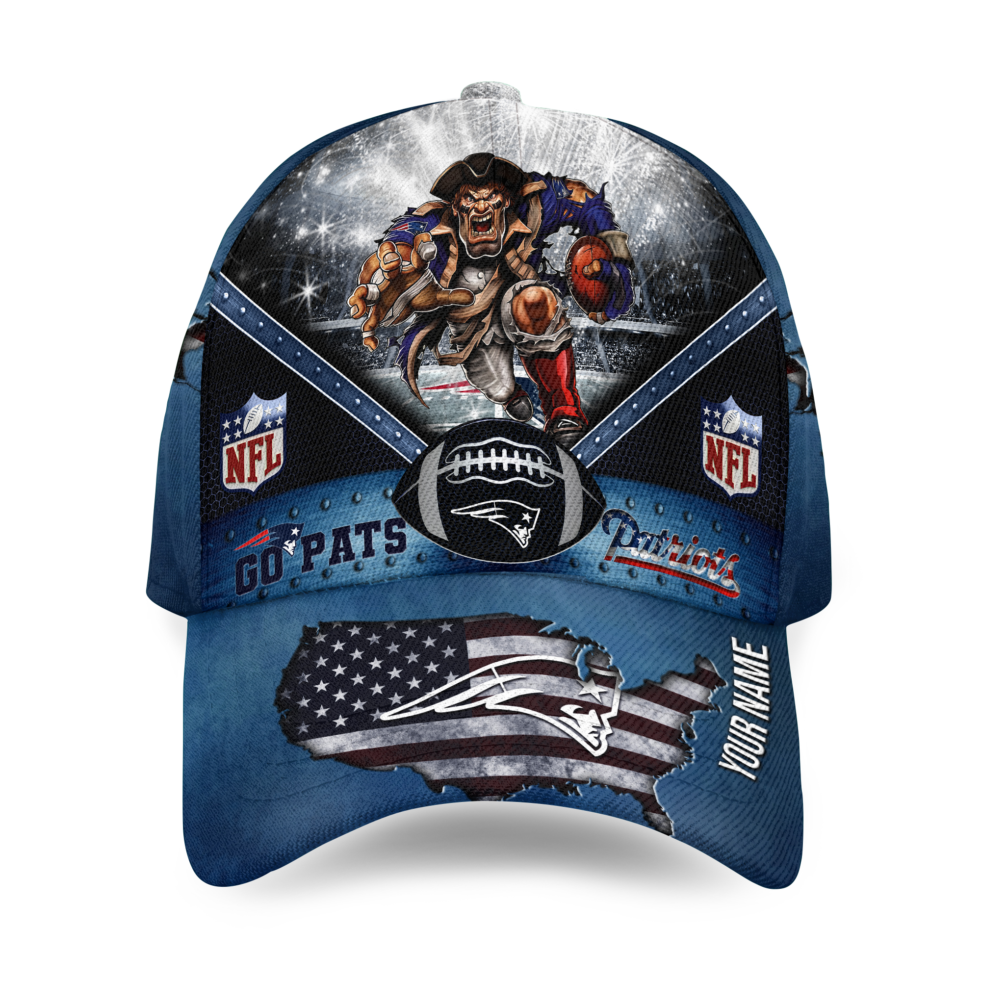 Personalized New_Englands Team_Patriots Baseball Cap, Football Baseball Cap