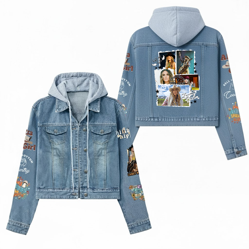 Lainey Wilson Hold My Halo Hooded Jean Jacket