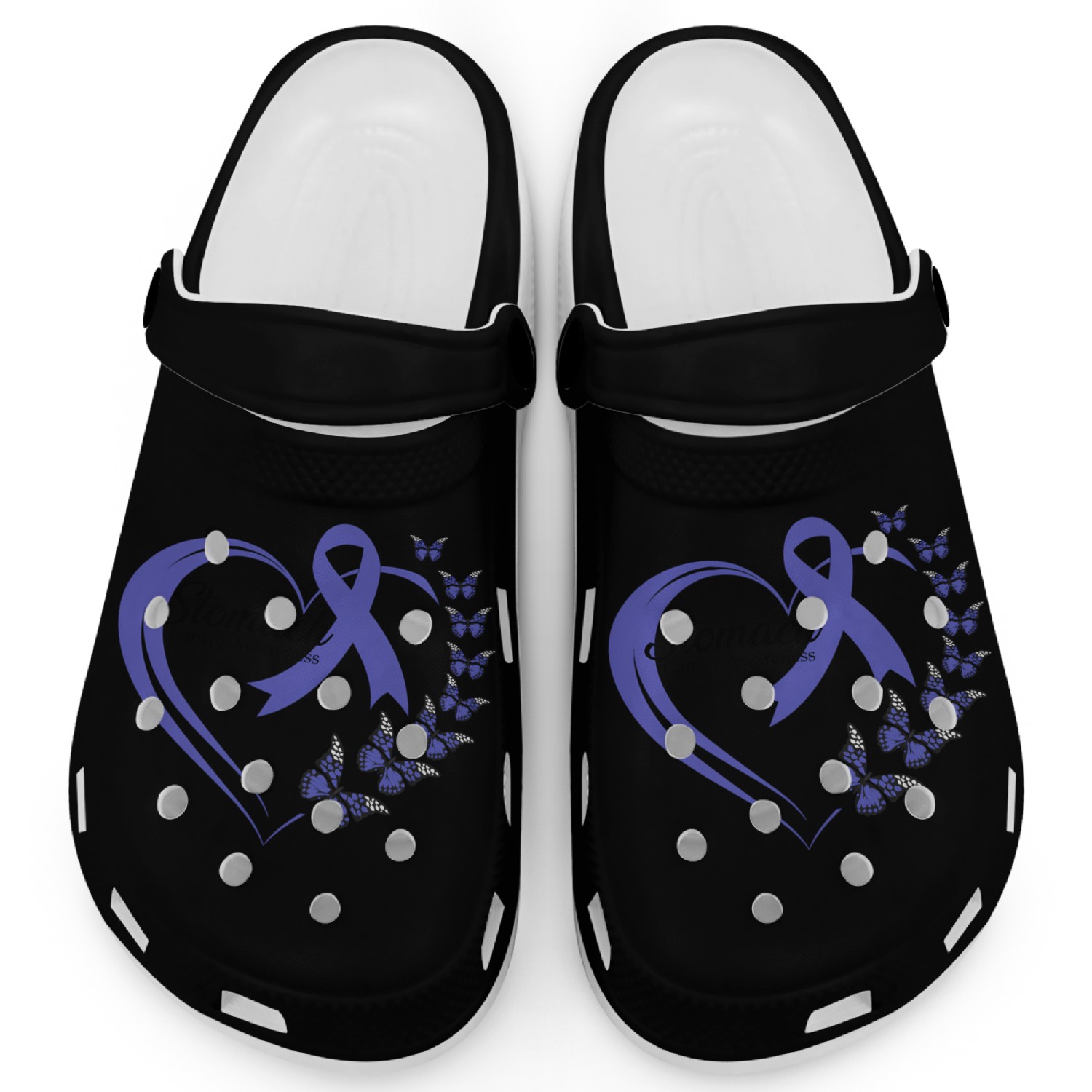 Stomach Cancer Awareness-He Butterfly Clogs