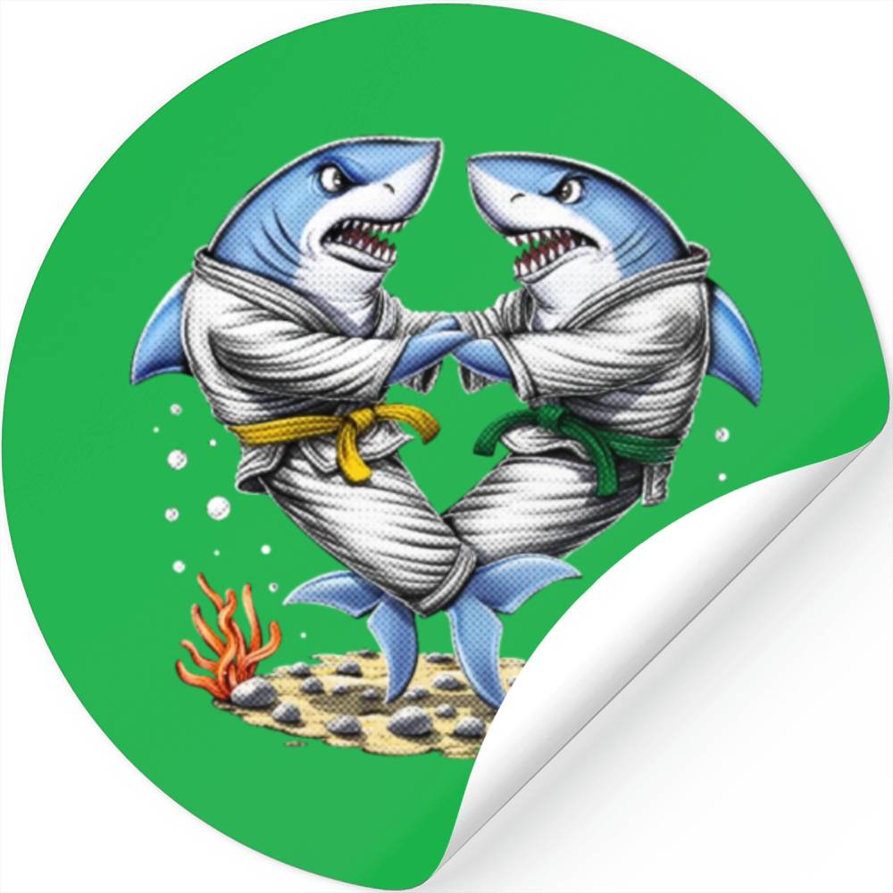 Shark Jiu-Jitsu Wrestlers Stickers