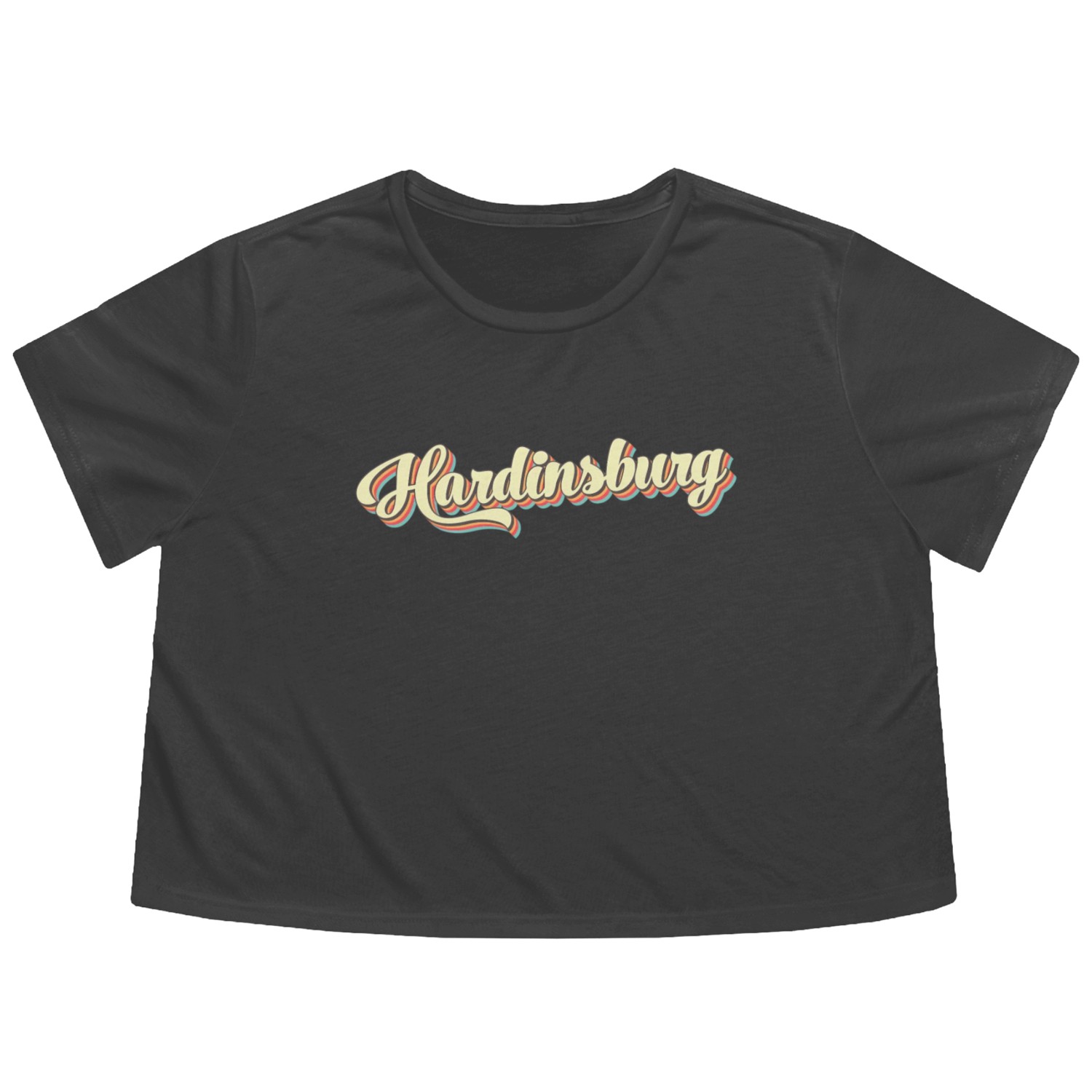 Hardinsburg Baseball Font Flowy Cropped Tees
