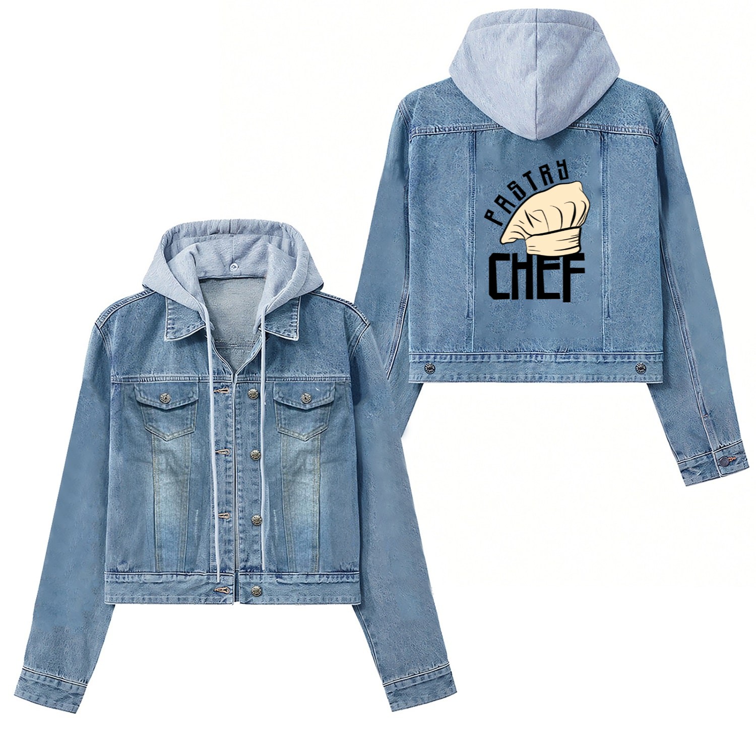 Pastry Chef Skull Baking Pastry Baked Goods Women's Denim Jackets