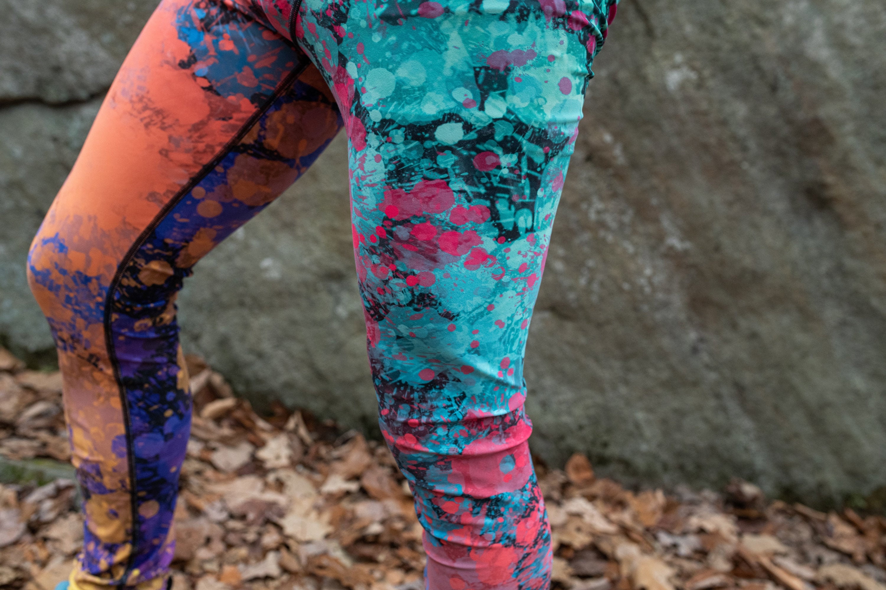 Retro hypersplatter unisex tights for climbing yoga fitness running dancing