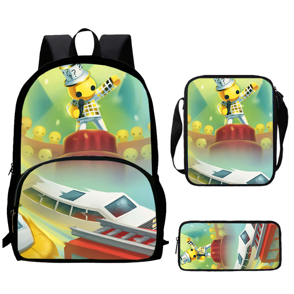 Cartoon Wobbly Life Child School Backpack With Shoulder Bag Pencil Bags School Bags for Boys Girls Best Gift