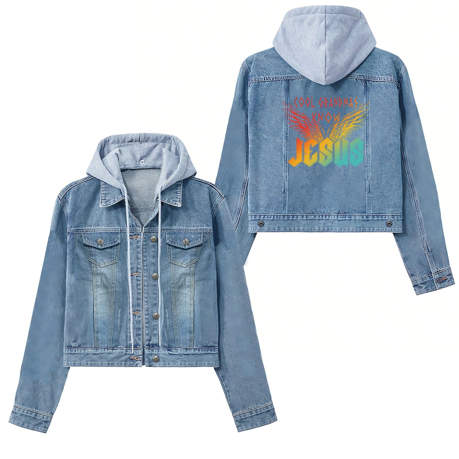 Cool Grandmas Know Jesus Women's Denim Jackets
