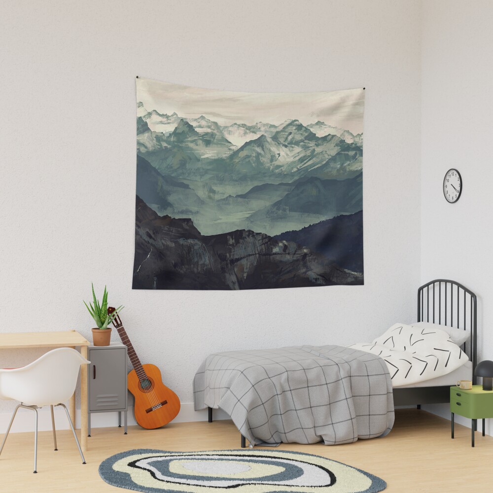 Mountain Fog Tapestry