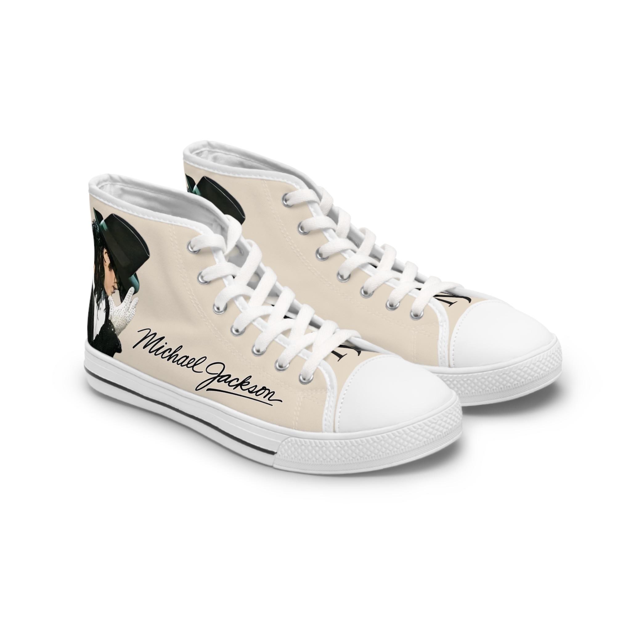 Men's Silhouette MJ Pop Icon High Top Sneakers, Beige Signature Canvas Shoes