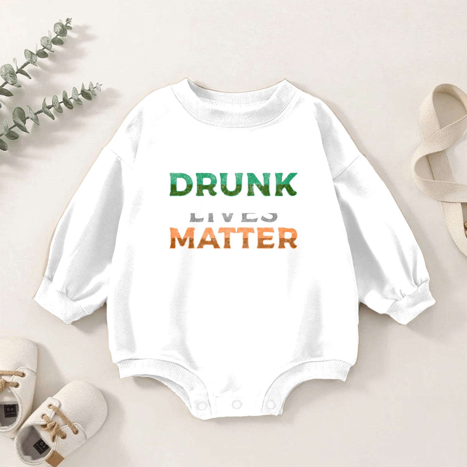 Irish Drinker Luck Baby Romper Sweatshirts