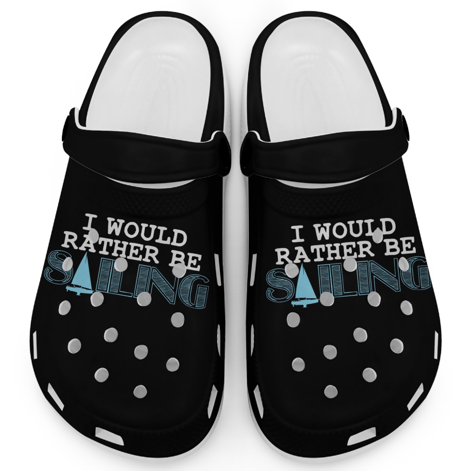 Sailing Joke Sailor Boat Sailboat Anchor Skipper Clogs