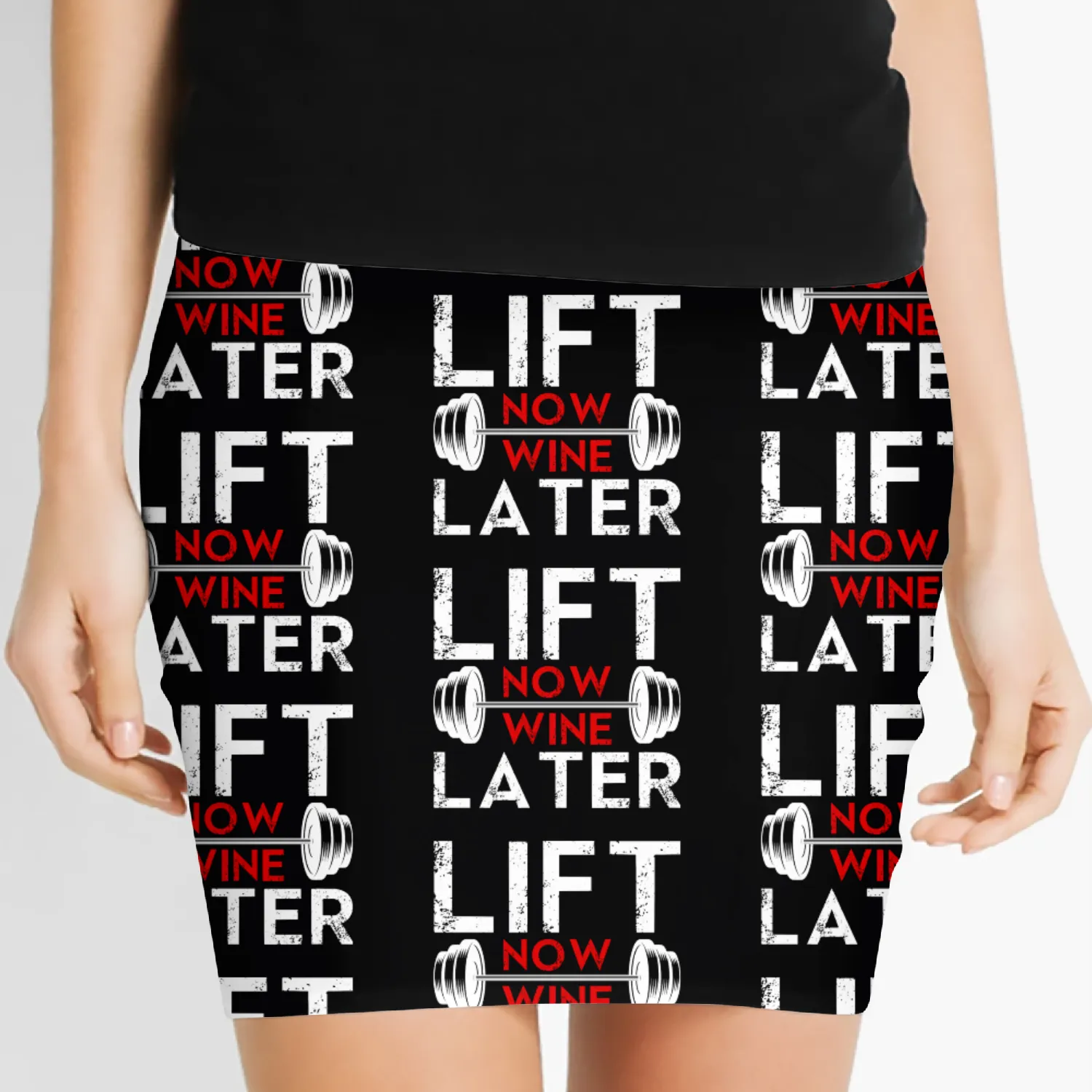 Lift Now Wine Later Bodybuilding Weight Training Women's Mini Skirts