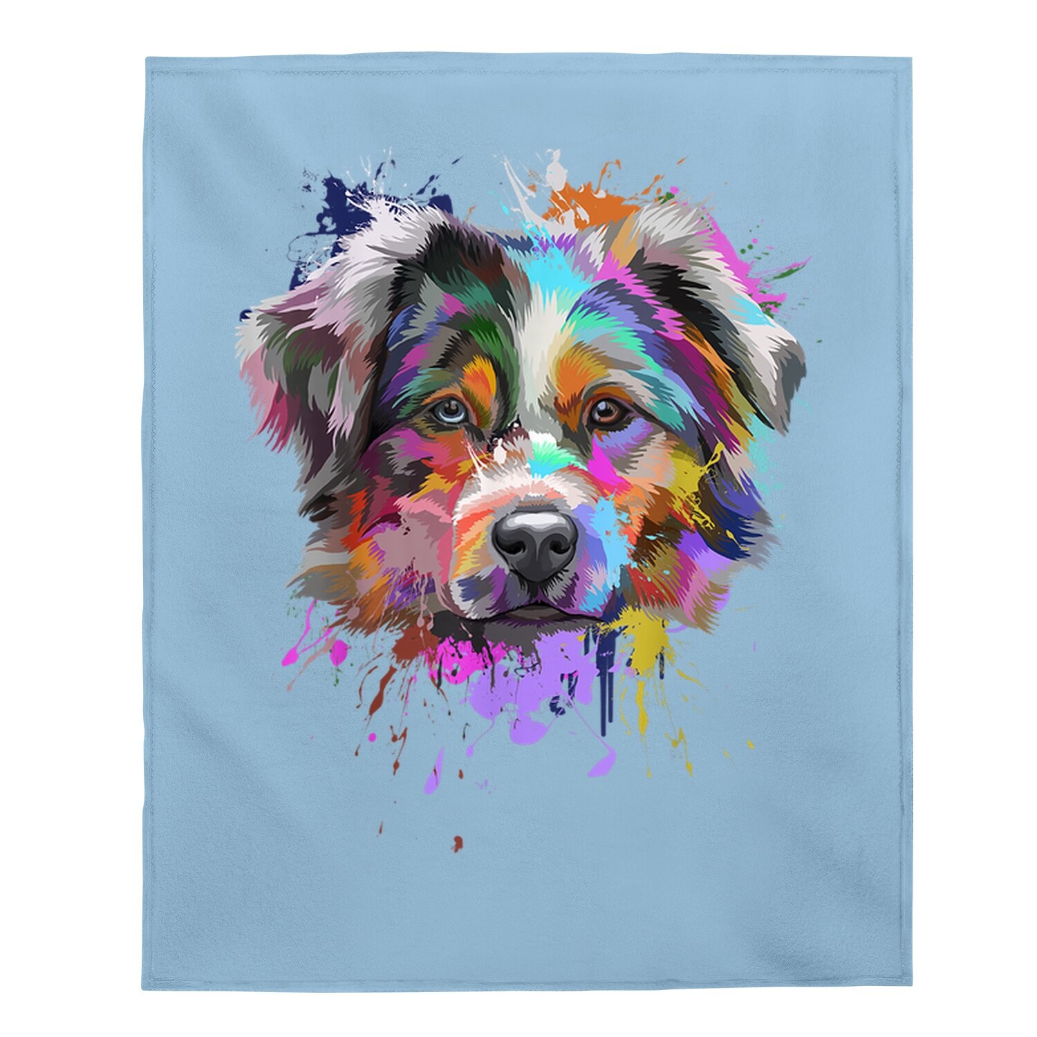 Splash Art Australian Shepherd Baby Blanket | Aussie Lover Gifts Baby Blanket