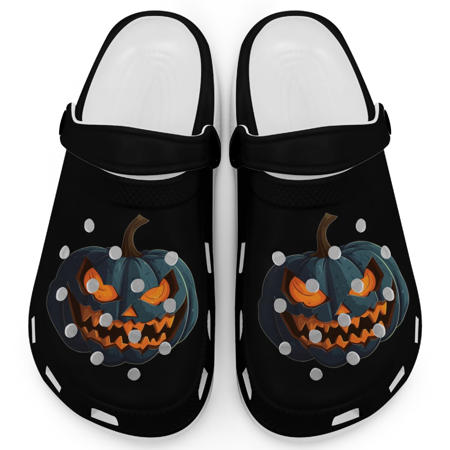 Pumpkin With Spooky Glowing Halloween Eyes Clogs