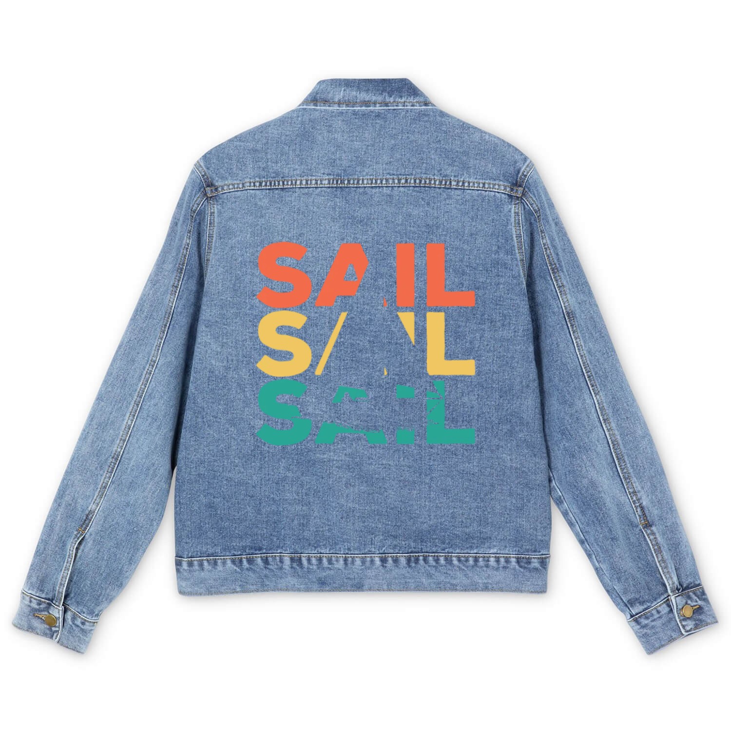 Retro Vintage Sailing Gift For Sailors & Skippersv Men's Denim Jackets