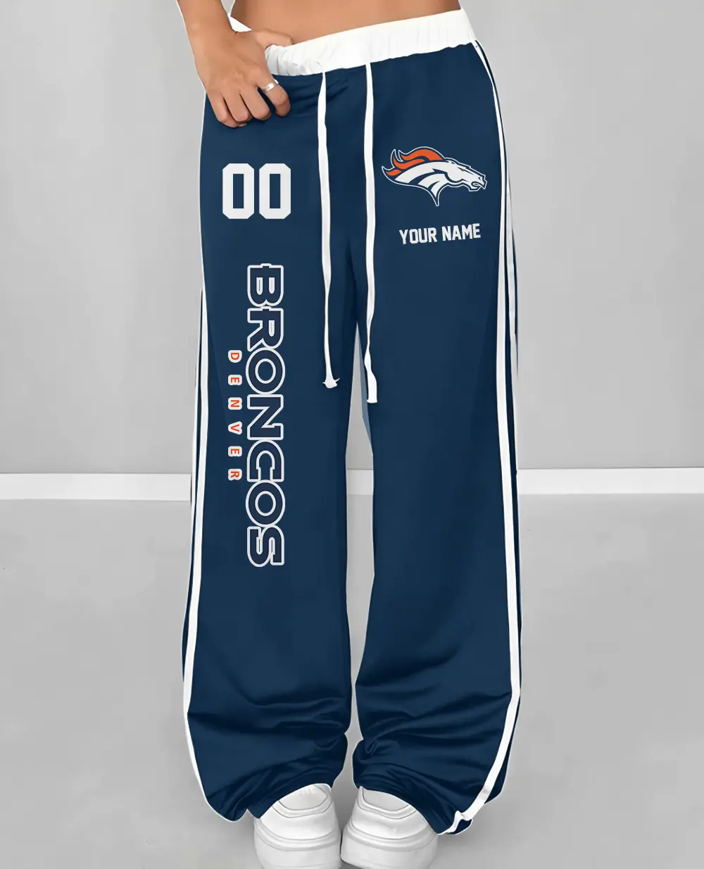 Denver Broncos Personalized Wide Leg Lounge Pants
