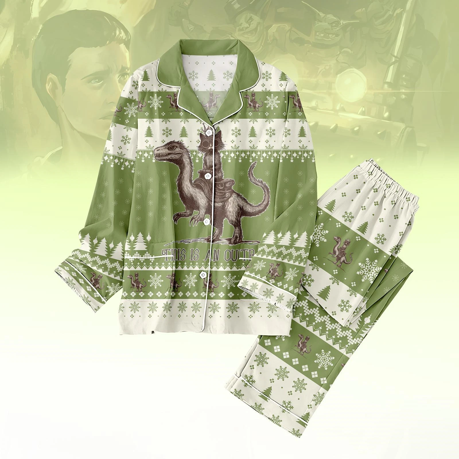 Dungeon Crawler Carl Christmas Pajamas Set Princess Donut And Mongo Pajamas Family